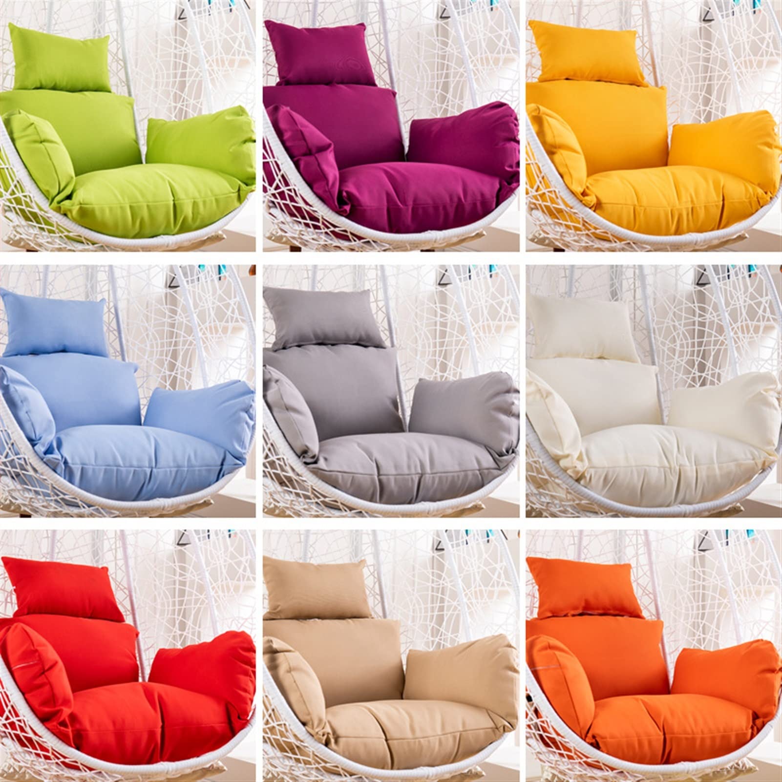 HCZION Egg Chair Cushion Cover - Replacement Swing Chair Cushion Pads for Hanging Basket Chairs - Soft Gray Fabric - Perfect for Indoor/Outdoor Patio, Garden, and Porch Relaxation