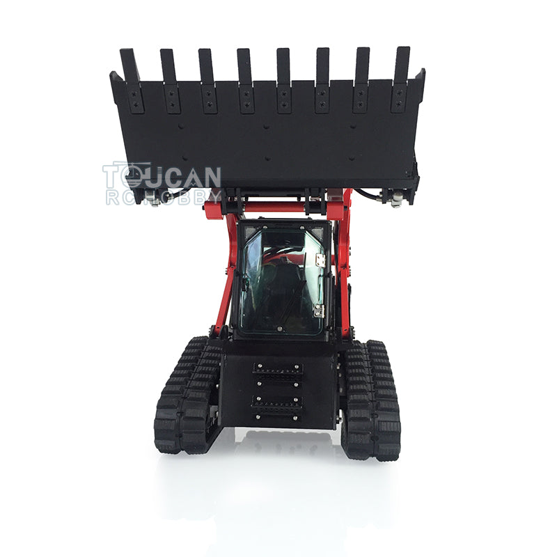 Customized LESU 1:14 Scale RC Hydraulic Aoue LT5 Tracked Skid Steer Loader - Metal RTR Model with Fork, Bucket, Sieve Bucket, Gripper Clamp & Trailer Upgrade Parts - Perfect for Construction Simulation, RC Hobbyists & Collectors