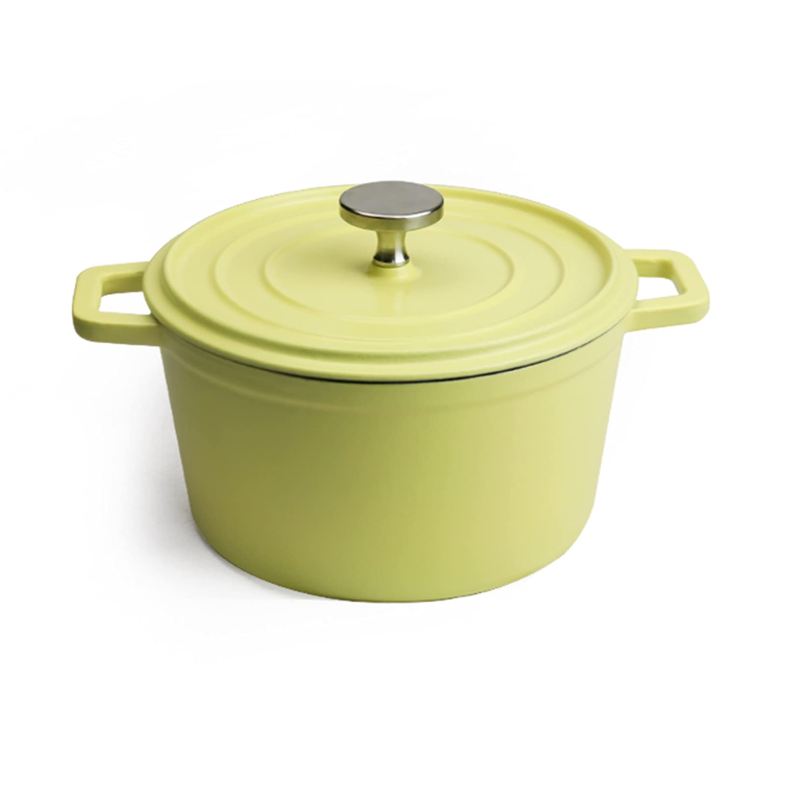 2.3 Quart Enameled Cast Iron Dutch Oven - Non-Stick Round Ceramic Casserole Pan Pot for Baking, Roasting & Serving (Yellow, 2.54L) - Perfect for Soups, Stews, Casseroles & Family Dinners