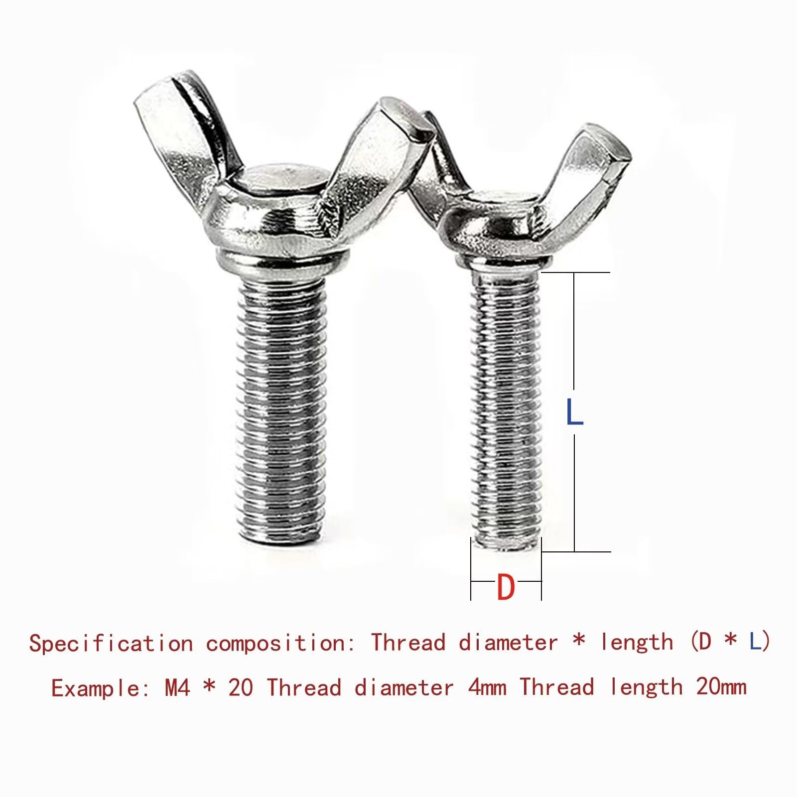 304 Stainless Steel Wing Screws M3-0.5x16mm - 15 Pcs for Electronics Assembly