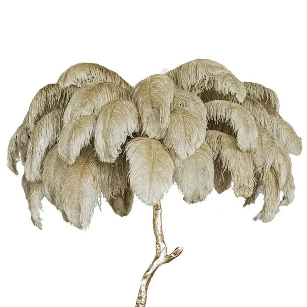 Elegant White Feather Tree Design Table Lamp - Modern Decorative Lighting for Bedroom, Living Room & Office