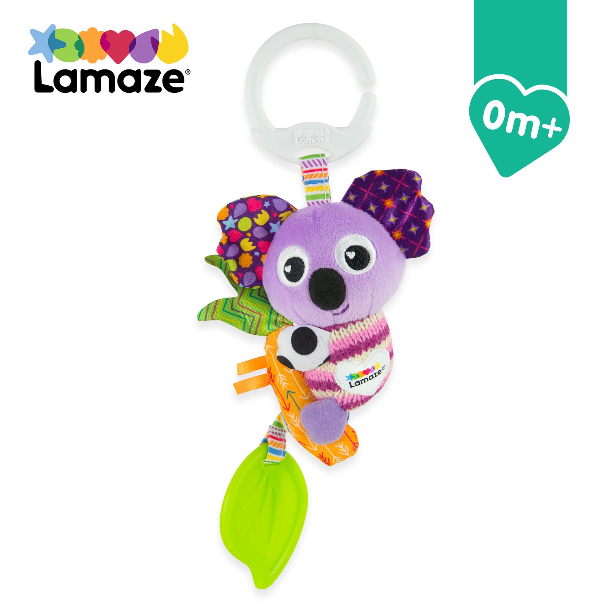 LAMAZE Mini Clip and Go Koala Baby Toy - Clip On Stroller & Pushchair Sensory Toy for Newborns 0-6 Months - Perfect for Boys & Girls - Great for Travel, Playtime & Early Development