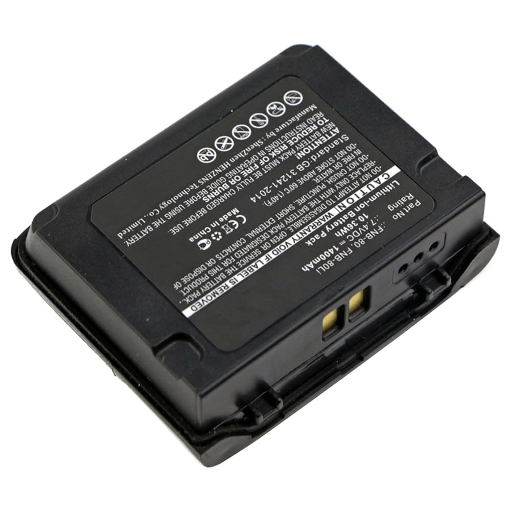 Synergy Digital 2-Way Radio Battery for YAESU VXA-710 - 7.4V 1400mAh Li-ion High Capacity Replacement Battery (Compatible with YAESU FNB-58) - Perfect for Outdoor Adventures, Emergency Communication & Ham Radio Operations