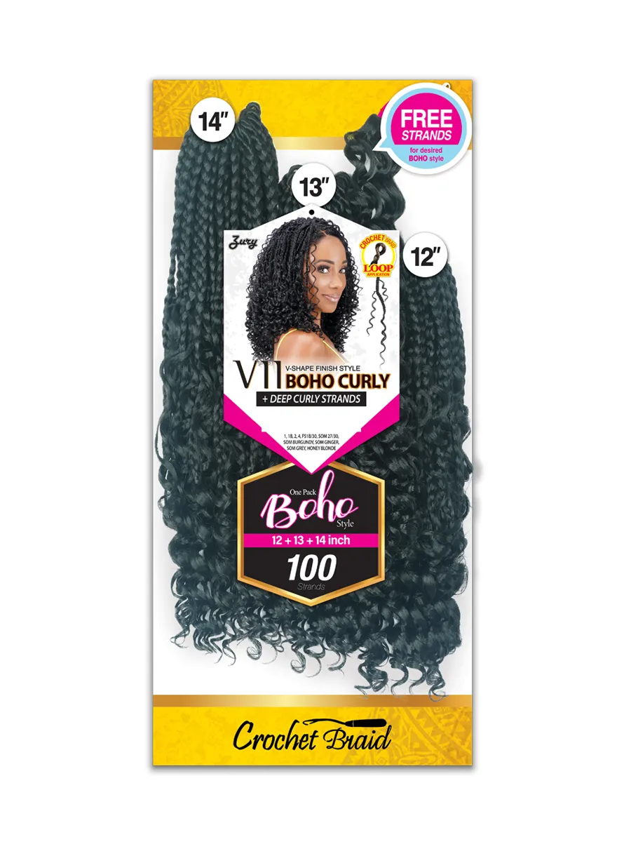 Boho Curly Braids with Deep Curly Strands - 12 13 14 Inch 9V Synthetic Hair Extensions for Women | Perfect for Boho Chic, Festival, and Everyday Hairstyles