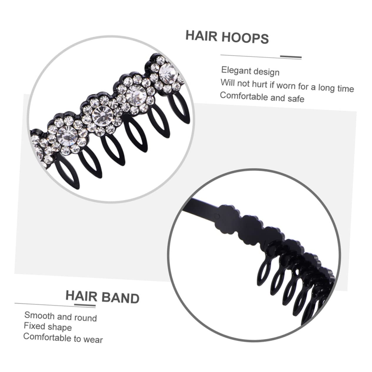 10 Pcs Non-Slip Rhinestone Headbands for Women & Girls - Sparkling Crystal Hair Accessories with Teeth Grip - Perfect for Workouts, Yoga, Parties and Daily Styling