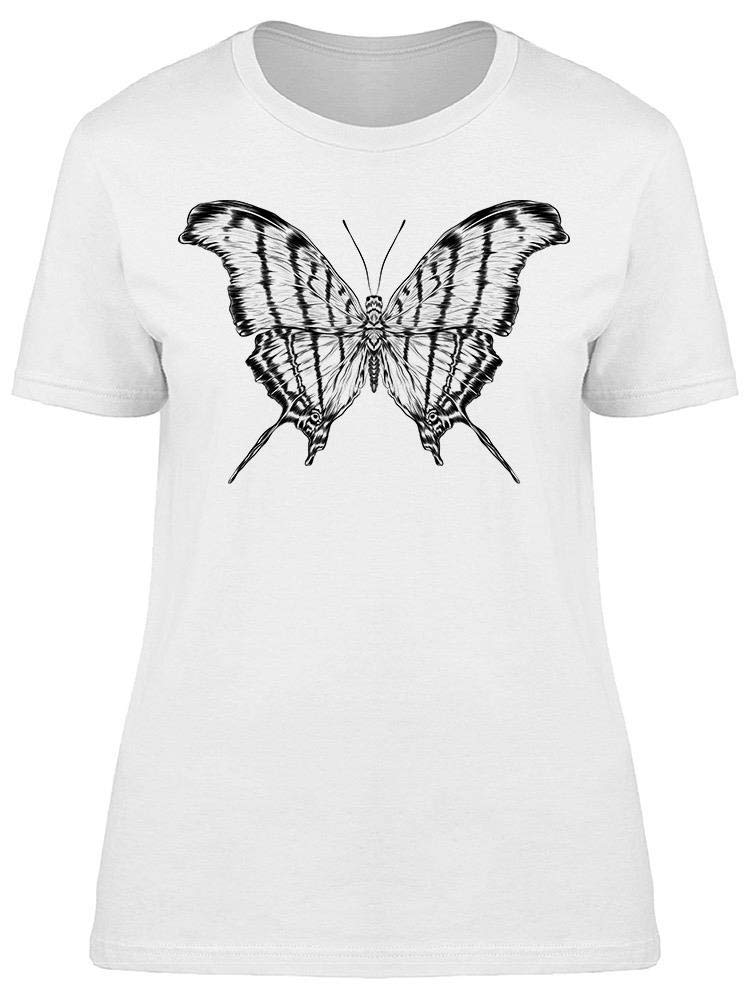 Stylish Black Butterfly Print T-Shirt for Women - Casual & Trendy Summer Top for Outings & Parties