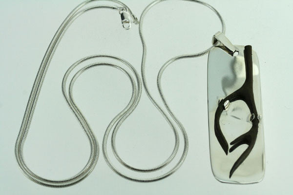 Rosewood Coral Silver Pendant Necklace with 70cm Snake Chain - Perfect for Beach Weddings, Boho Jewelry & Gift Giving