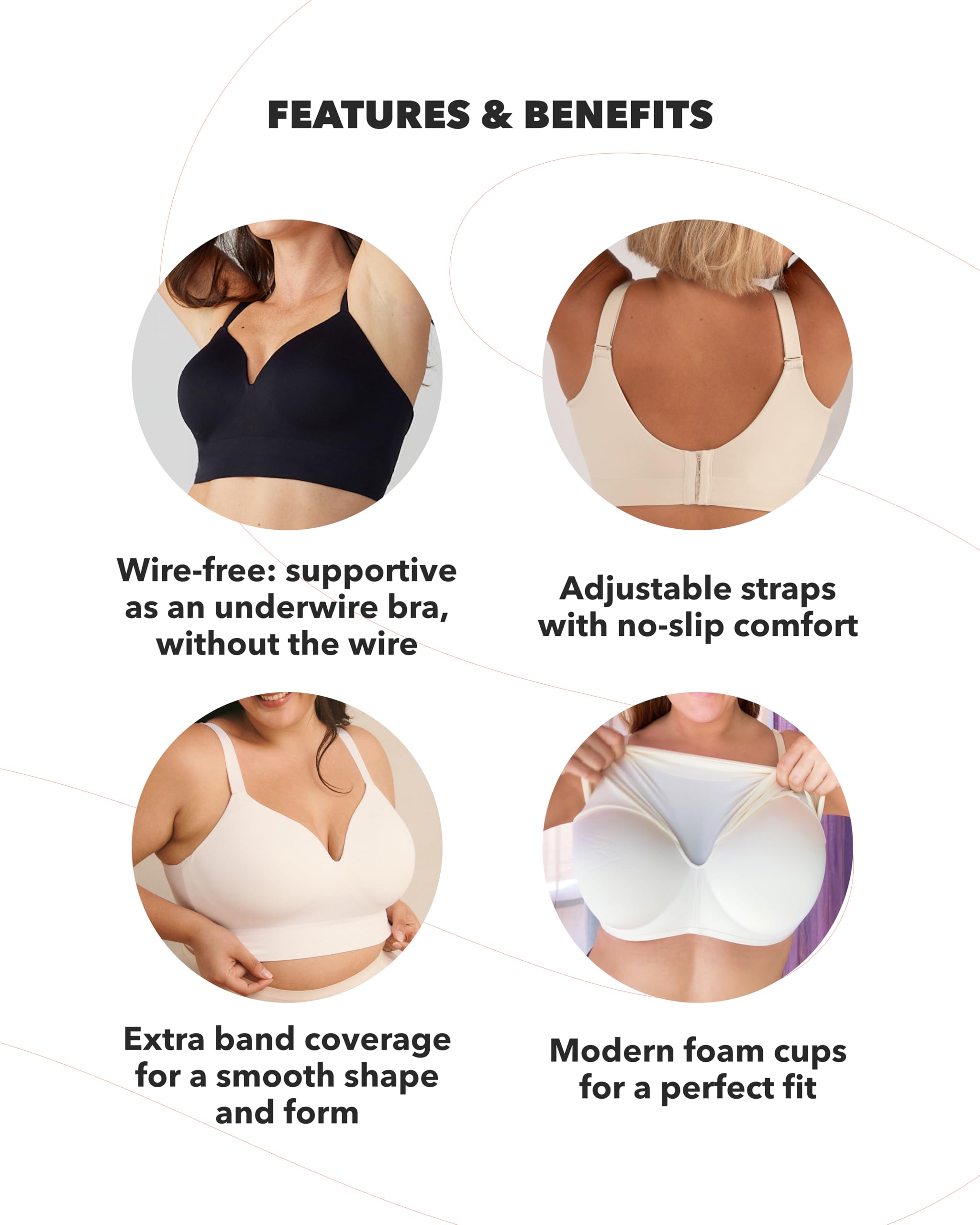 **Shapermint Women's Supportive Wireless Bras - Plus Size Bralettes & Comfortable Lingerie for Everyday Wear, Yoga & Lounge**