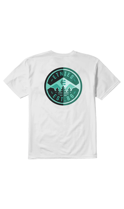 Etnies 3 Pines Men's T-Shirt - White Cotton Crewneck Tee for Casual Wear & Street Style
