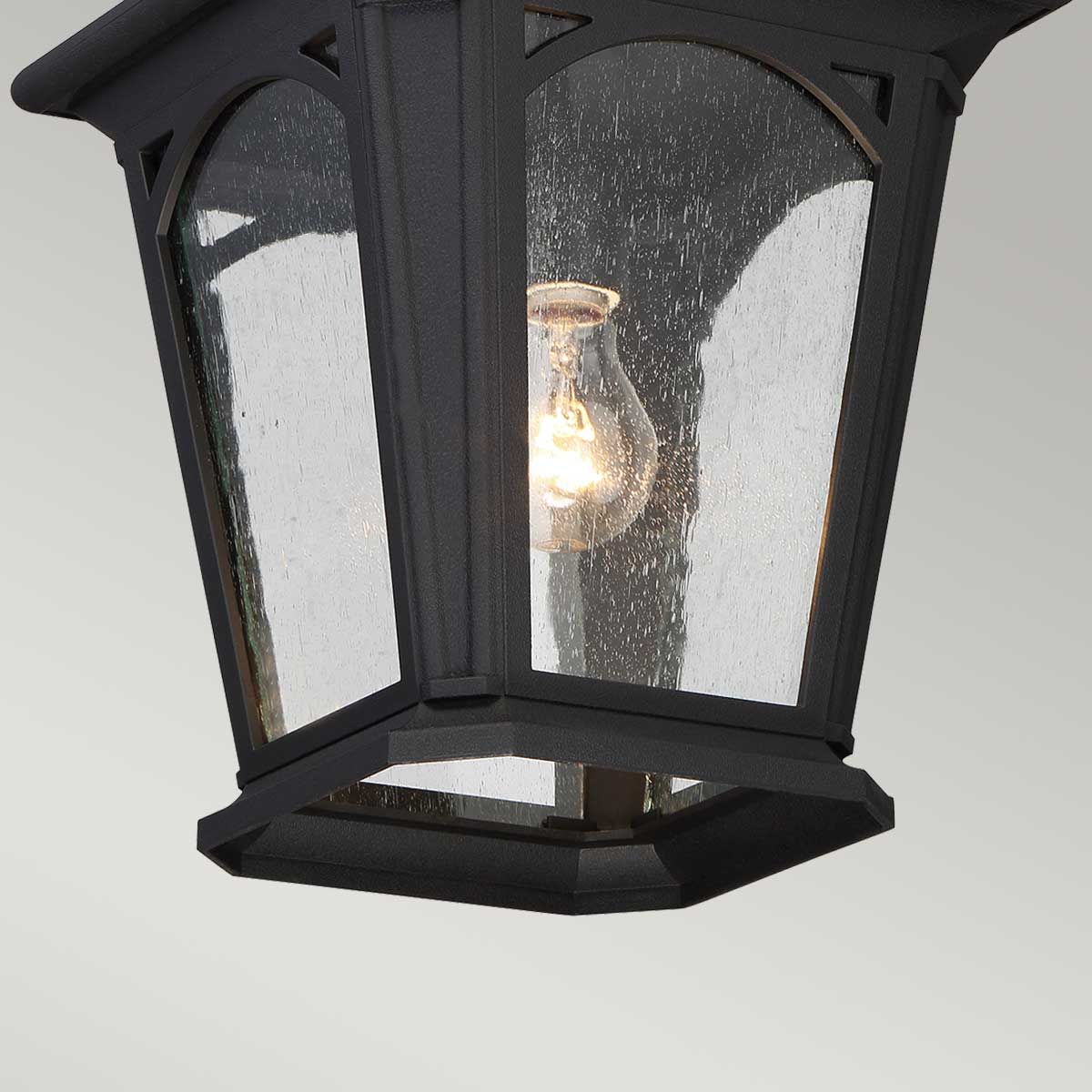 Bedford 1 Light Small Chain Lantern - Mystic Black IP44 E27 Outdoor Wall Light | Perfect for Porch, Garden & Patio Lighting