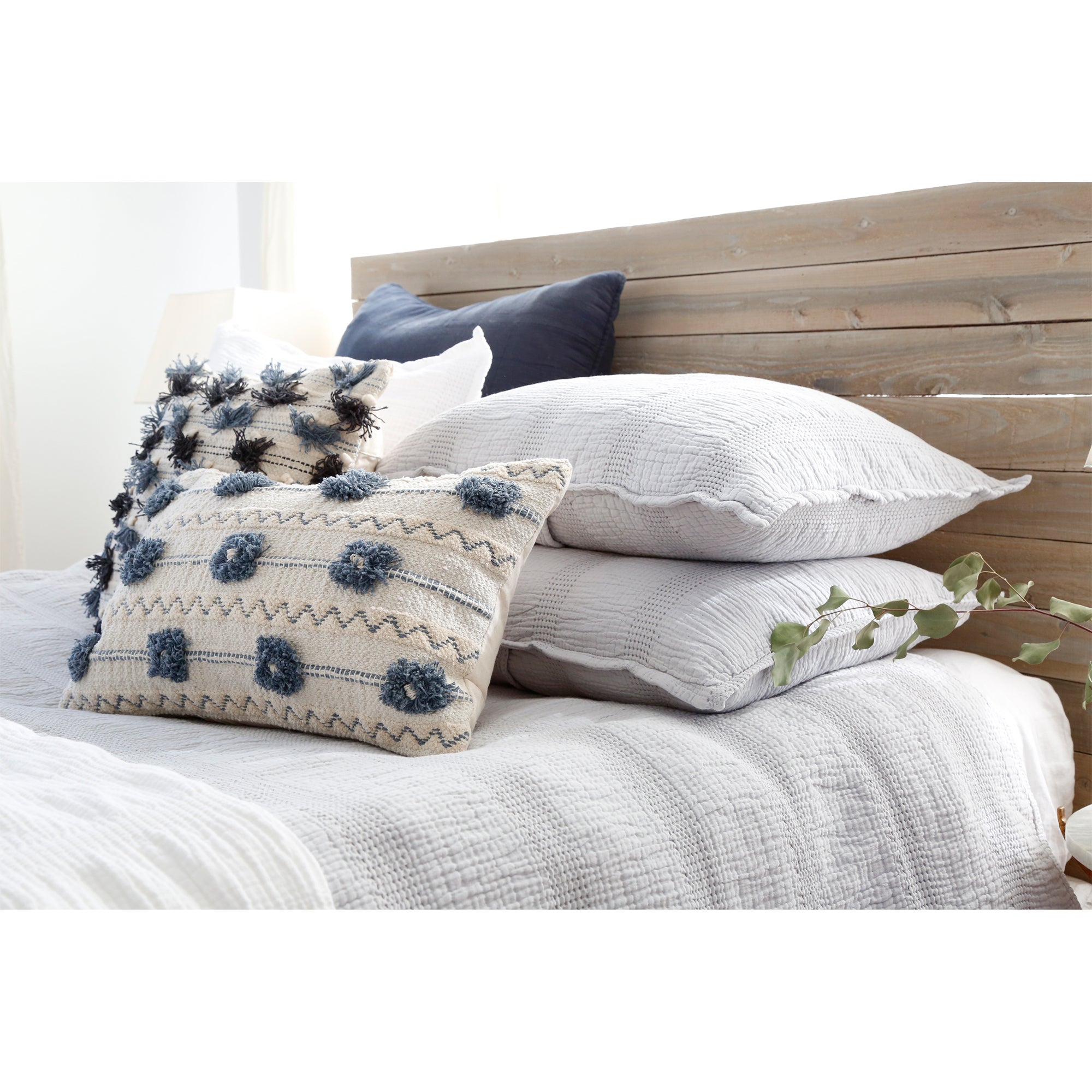 Pippa Hand Woven Decorative Throw Pillow 20x20 Inches with Insert - Perfect for Sofa, Bed & Home Decor