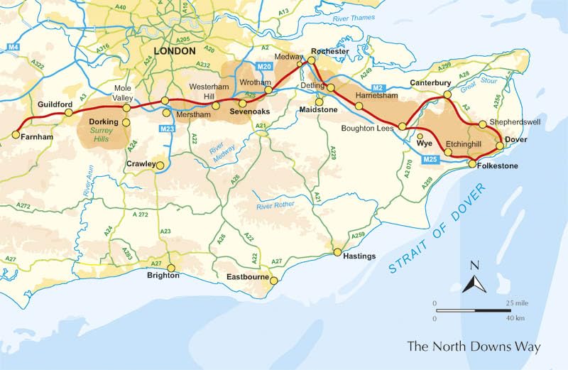 North Downs Way Map Booklet - Detailed Hiking & Walking Guide for UK Trails | Perfect for Outdoor Adventures & Travel Planning