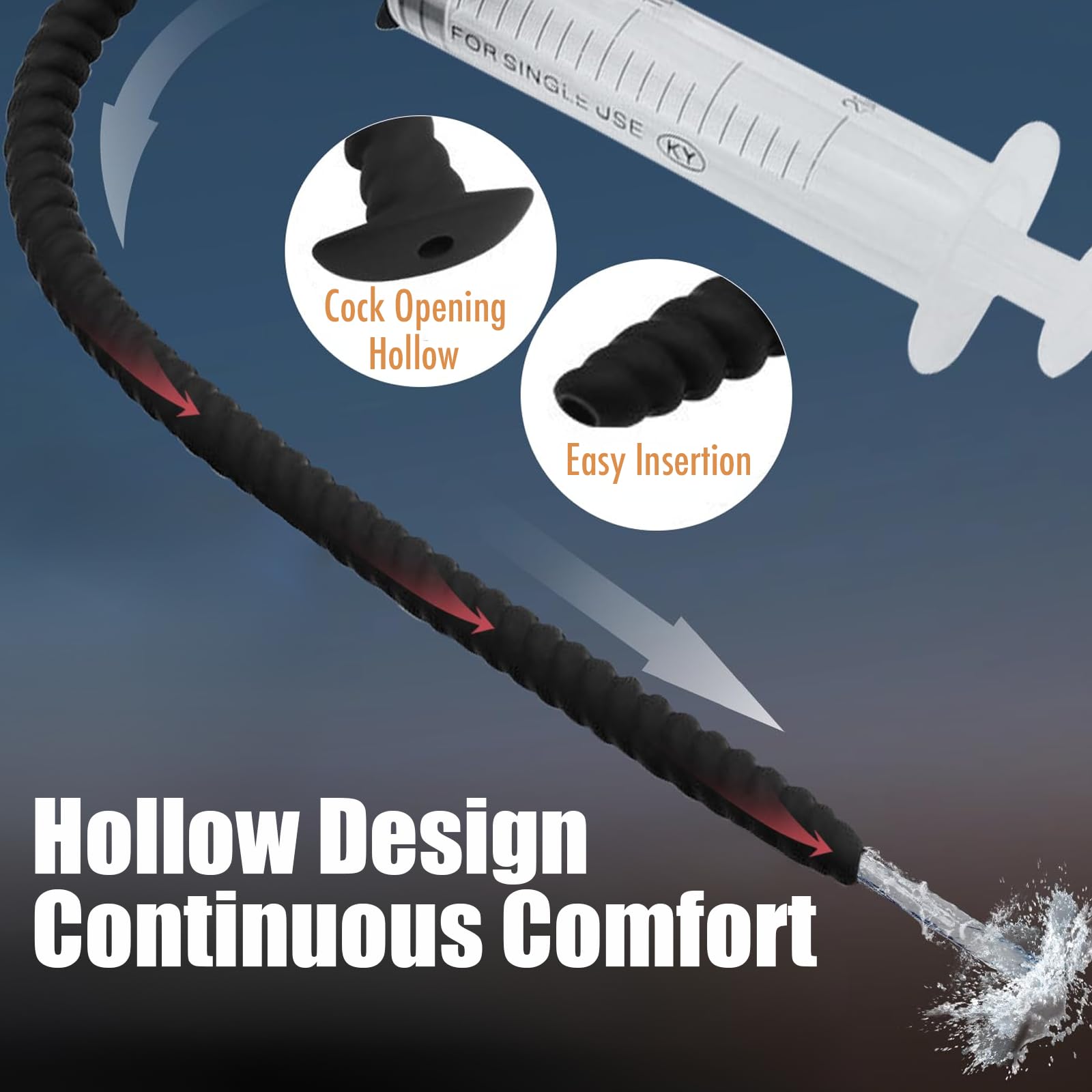 Premium Silicone Hollow Urethral Sound Trainer Set - 3pc Male Enhancement Dilator Kit for Penis Plug & Catheter Play | Medical-Grade Urethral Penetration Toys for Chastity, Sounding & Estim Play | Safe Sex Products for BDSM & Adult Exploration