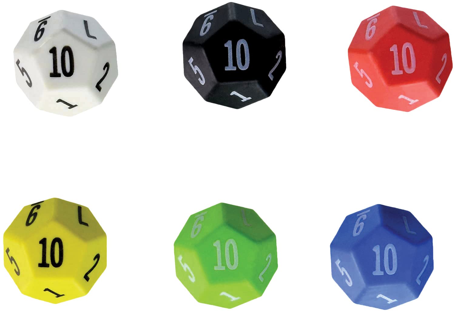 Teacher Created Resources® 12-Sided Dice Set - Pack of 6 Polyhedral Dice for Classroom Math Games, Probability Lessons & Tabletop RPGs