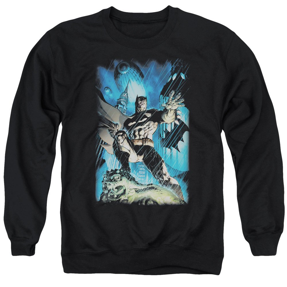 Batman Stormy Dark Knight Unisex Adult Crewneck Sweatshirt - Casual Graphic Hoodie for Men & Women - Perfect for Cosplay, Halloween & Superhero Fans
