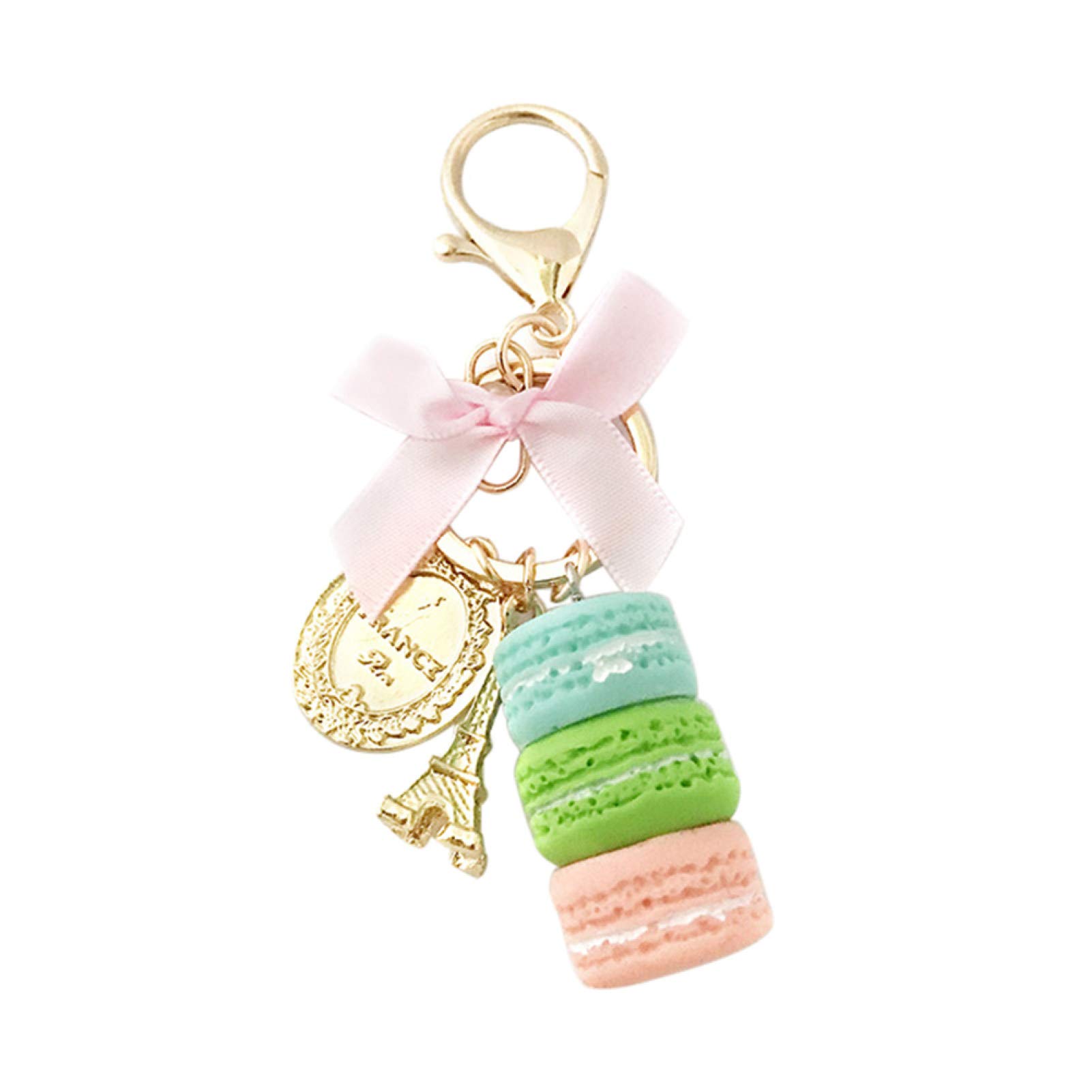 Stylish Macaron Cake Pendant Keychain - Durable Alloy Car Key Ring Holder for Women & Men | Perfect for Keys, Bags & Purse Accessories | Great Gift Idea for Car Lovers