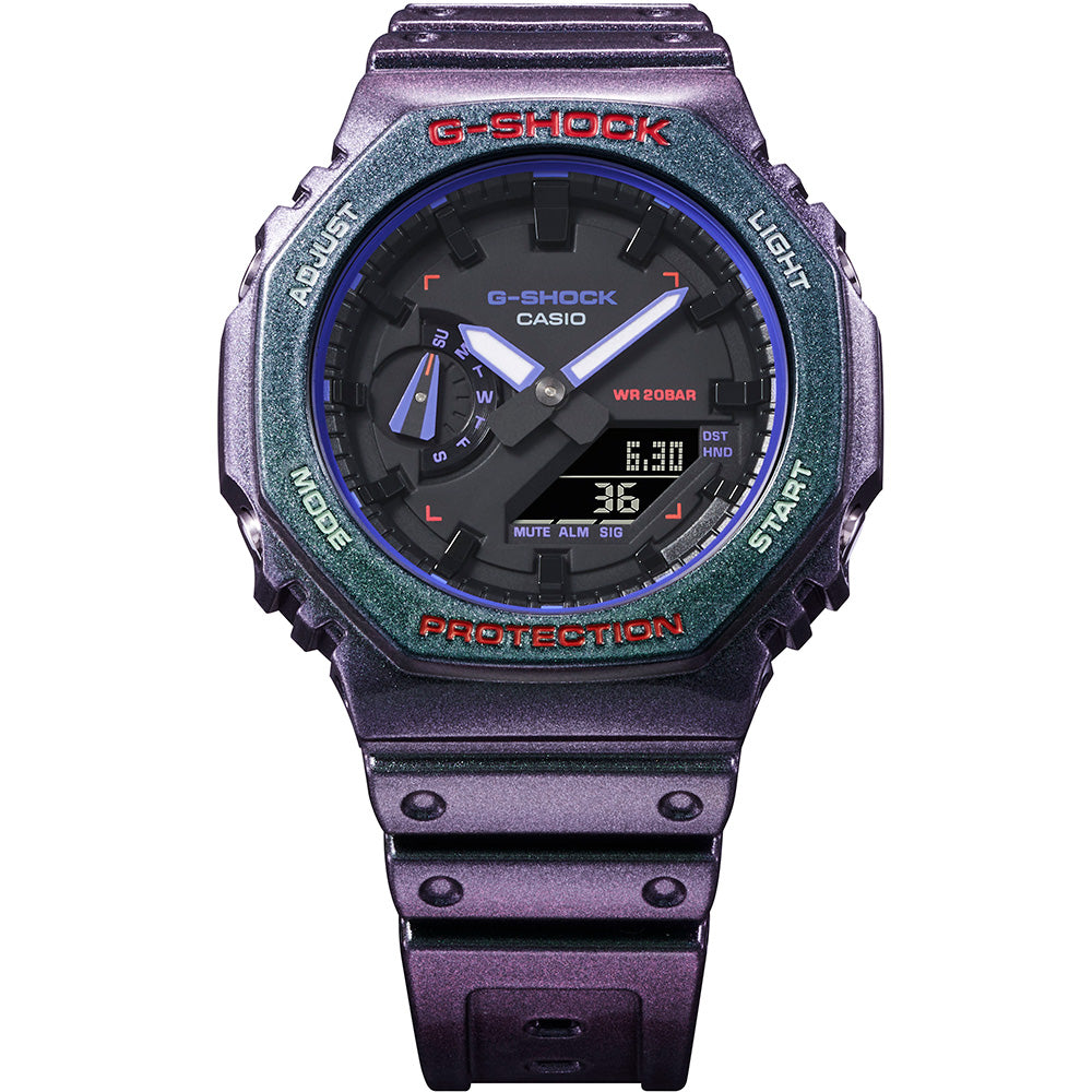 Casio G-Shock GA2100AH-6AD Digital Analog Watch - Shock Resistant, Waterproof, Military Style - Perfect for Outdoor Adventures, Sports & Daily Wear