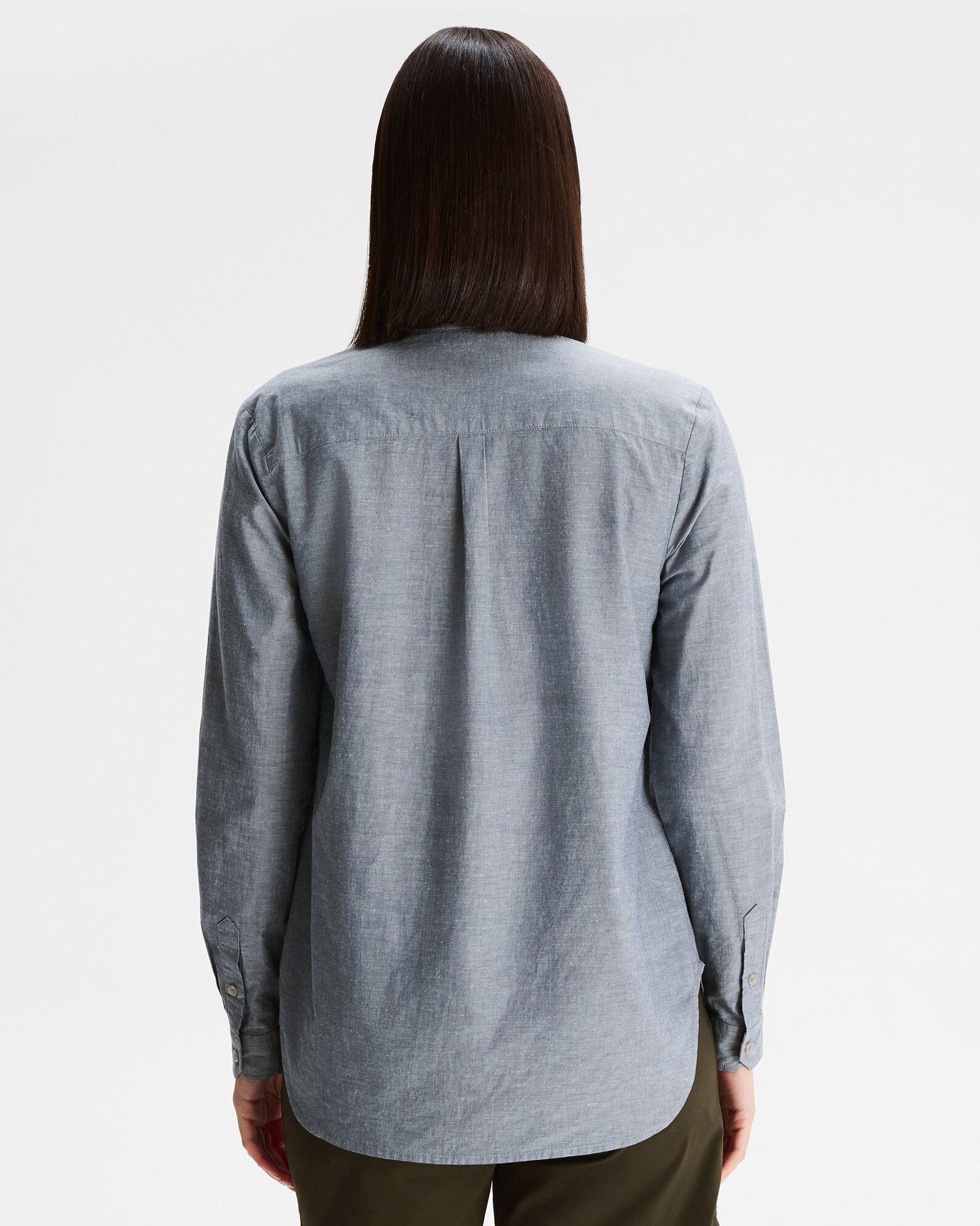 Women's Flaxton LT Long Sleeve Shirt - Chambray Blue | Casual Button Down Top for Work, Office & Everyday Wear