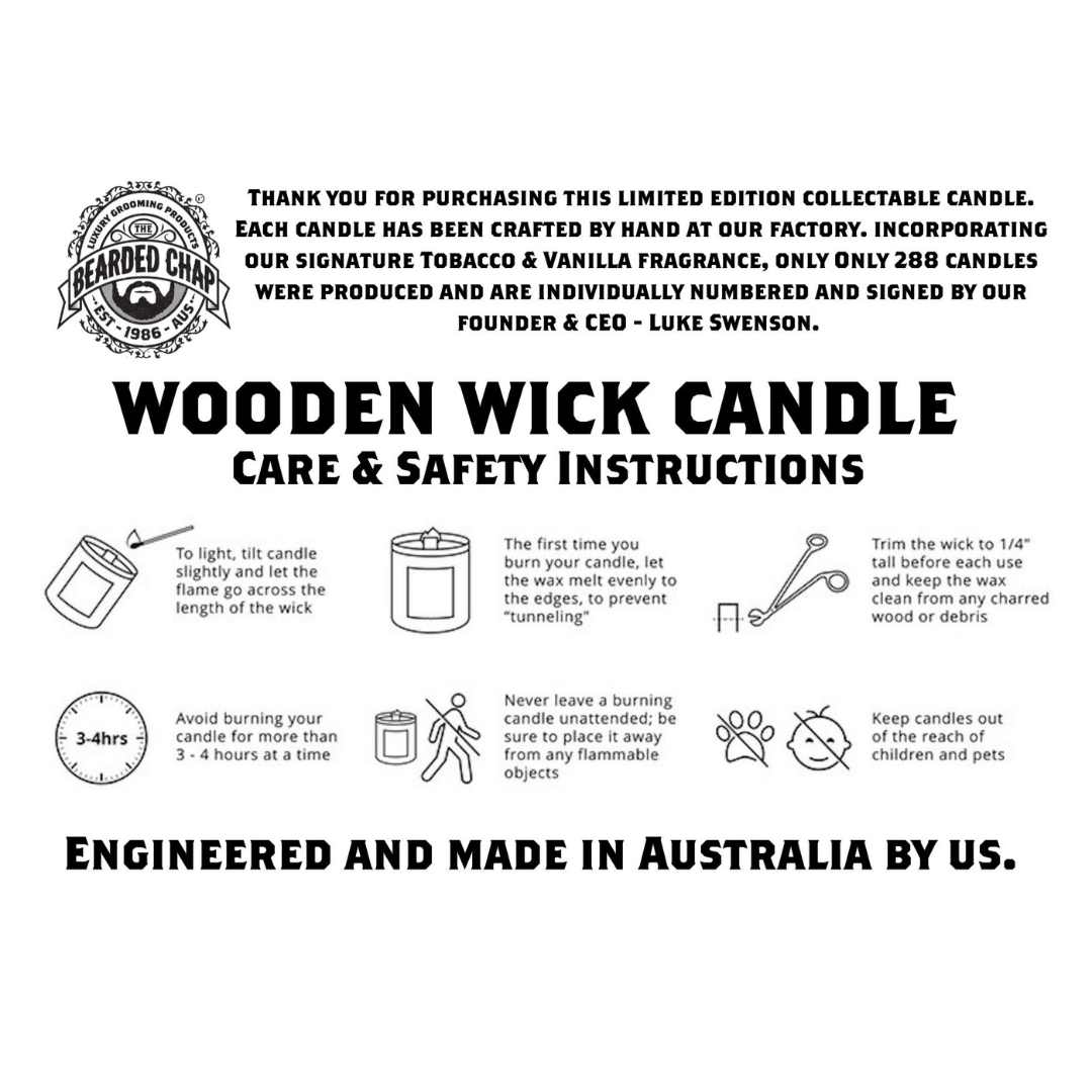 Premium Limited Edition Tobacco & Vanilla Scented Candle 550g - Handmade Soy Wax for Home, Office & Romantic Ambiance