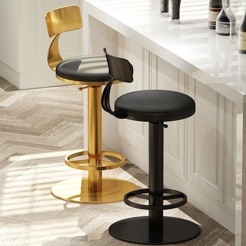Luxury Gold Bar Stool - Designer Counter Height Chair for Kitchen Island, Dining & Home Decor - Elegant Throne-Style Bar Stool with Backrest - Perfect for Breakfast Nook, Home Bar & Restaurant Seating