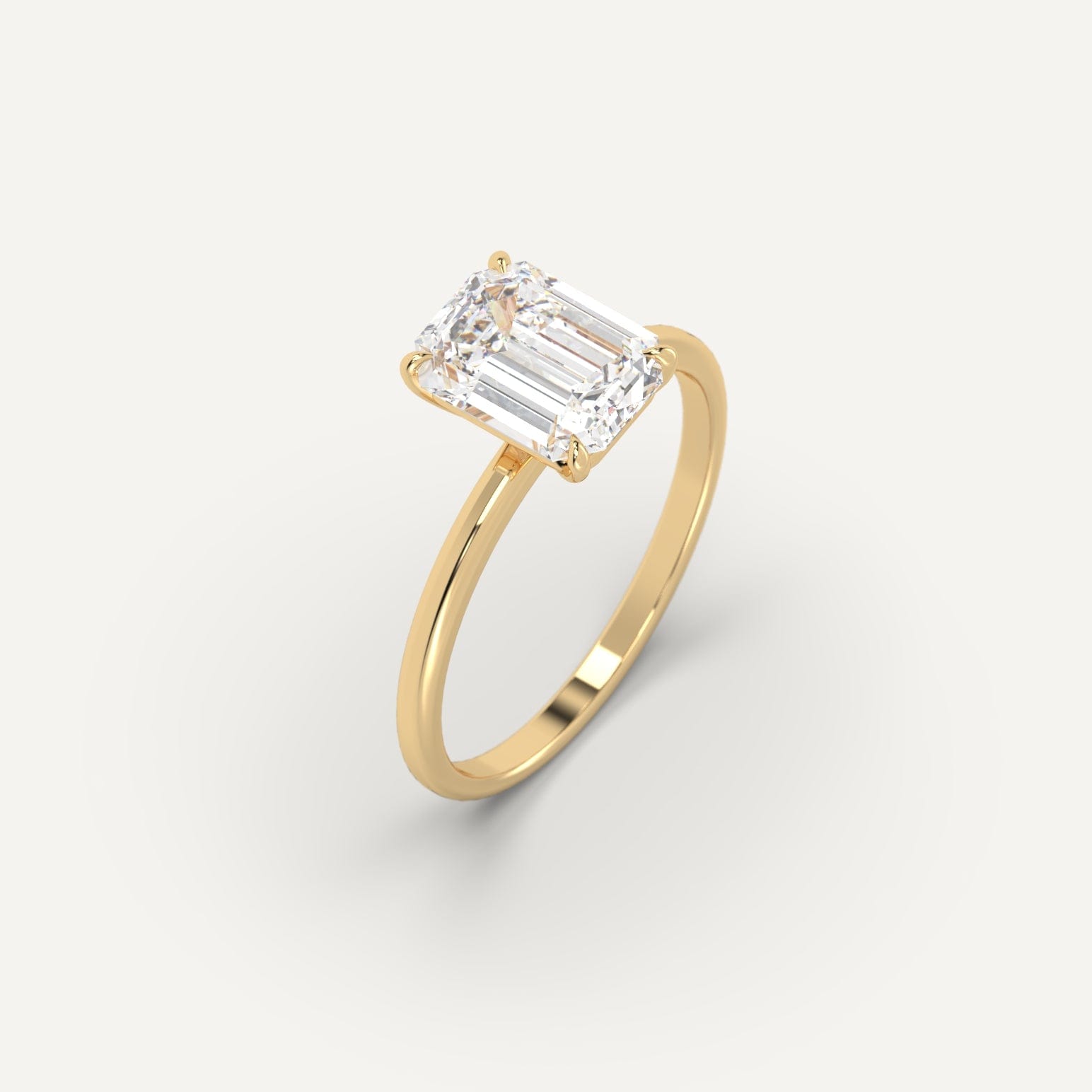 2 Carat Emerald Cut Diamond Ring - Elegant Solitaire Engagement Ring for Women, 14K White Gold, Ideal for Proposals, Anniversaries & Special Occasions