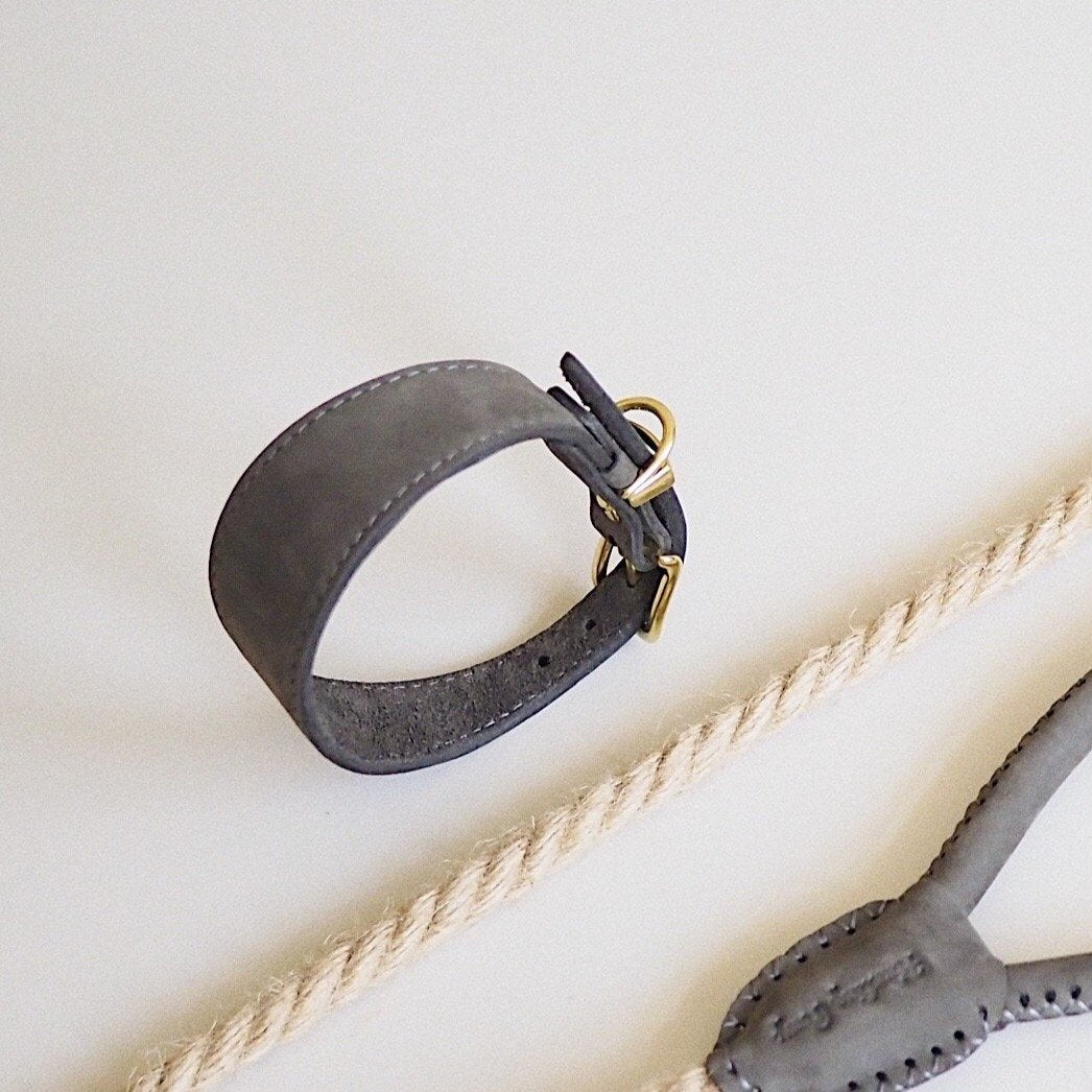 Premium Graphite Herringbone Dog Collar - Durable & Stylish Pet Accessory for Walking, Training, and Everyday Use