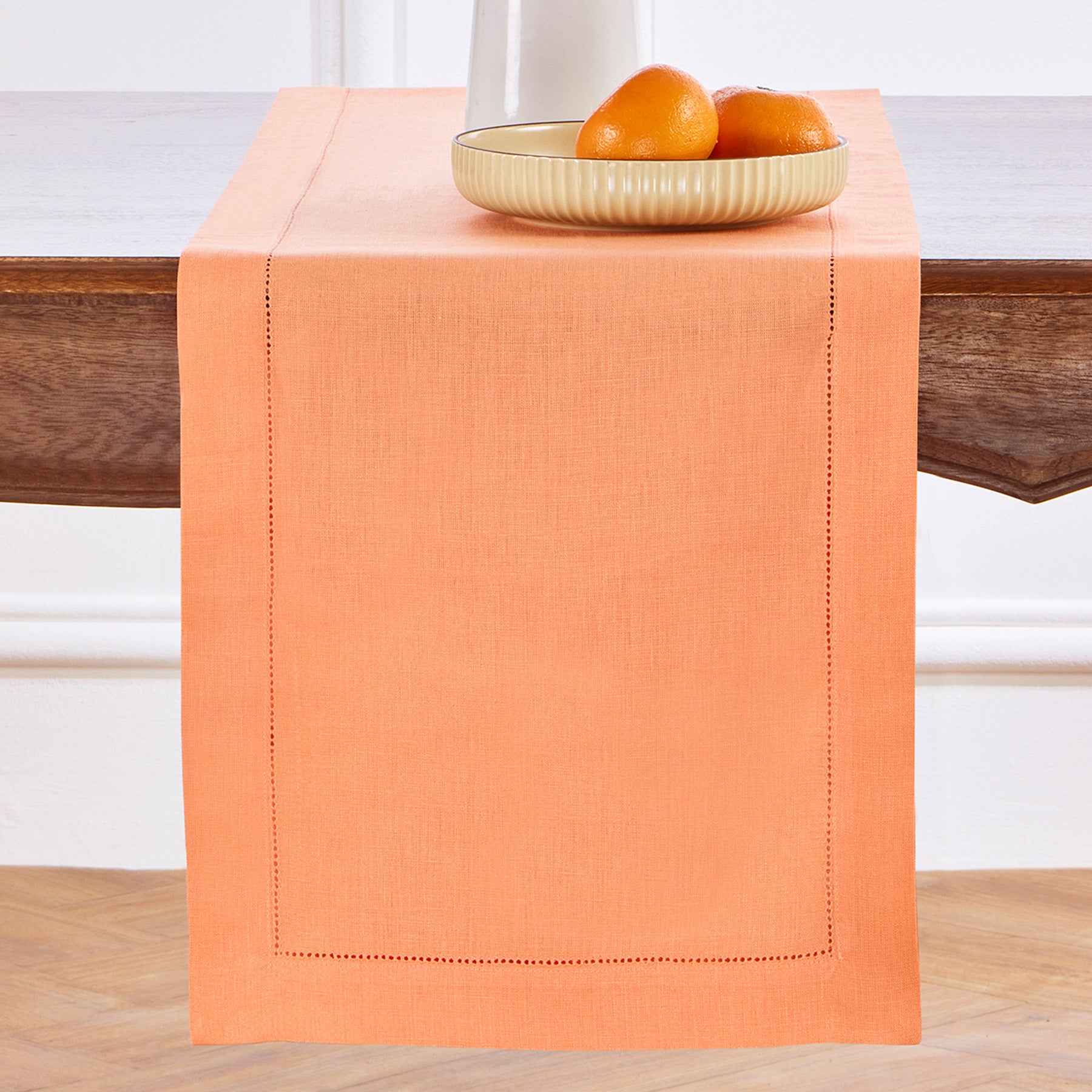 Elegant Classic Hemstitch Table Runner - Premium Linen Dining Decor for Weddings, Parties & Home Styling