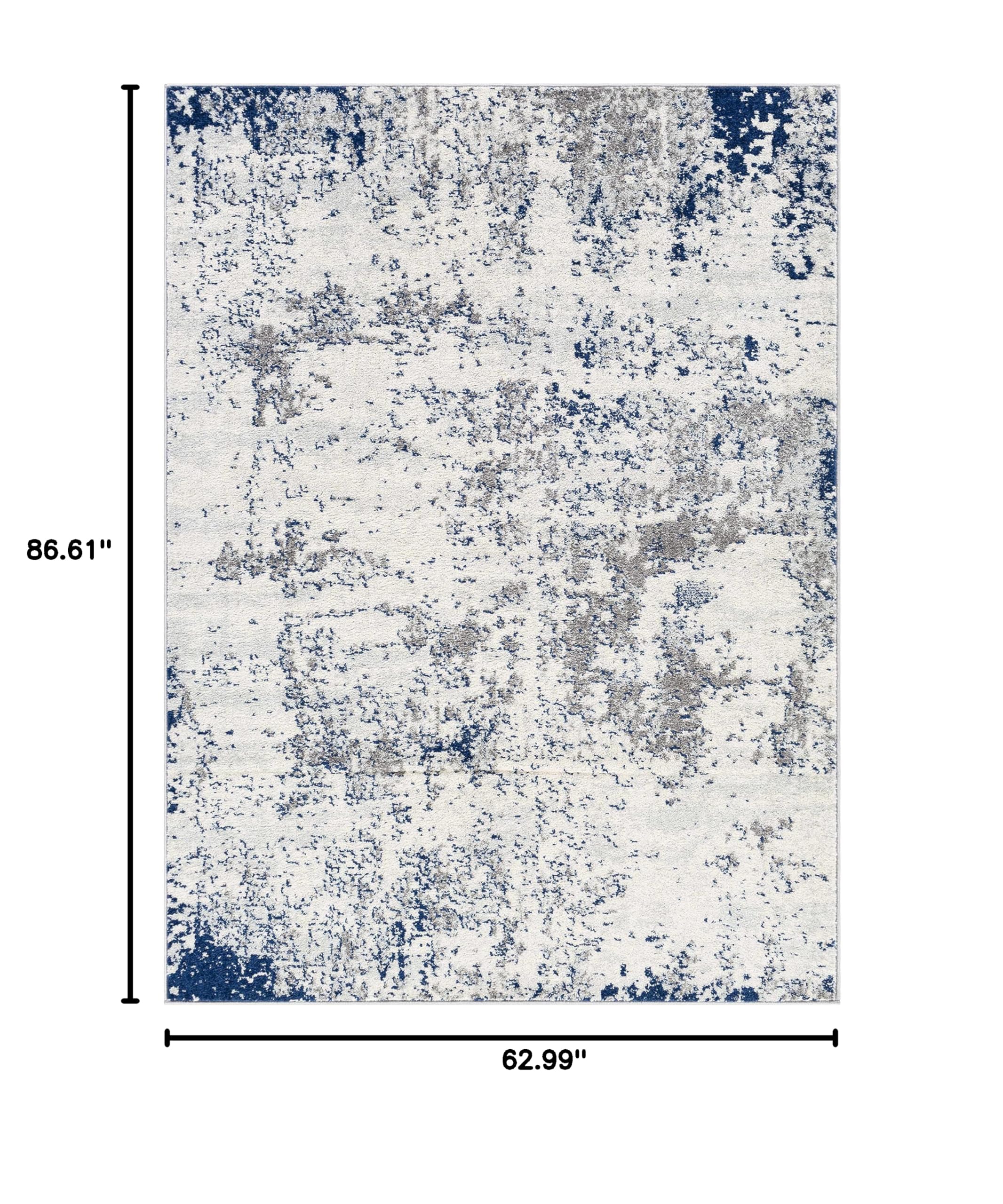 Modern Blue and Gray Hauteloom Warburton Area Rug 5'3