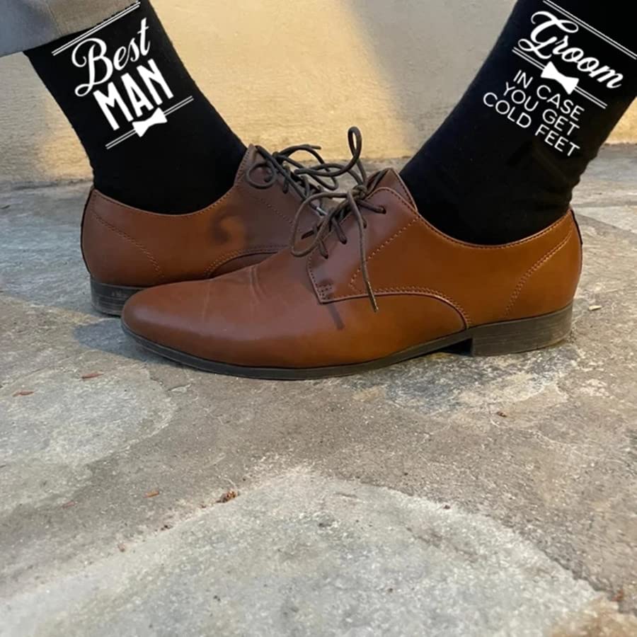 Funny Groomsmen Socks for Men - 100% Cotton Crew Socks - Best Man & Wedding Proposal Gifts - Perfect for Bachelor Parties & Bridal Showers