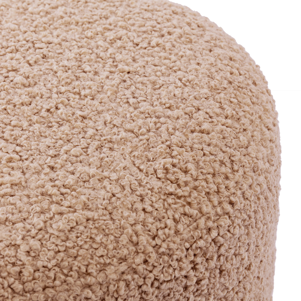 Juliette Faux Fur Ottoman Stool - 40cm Round Plush Footrest Pouf for Living Room, Bedroom & Nursery - Cozy Home Decor Accent