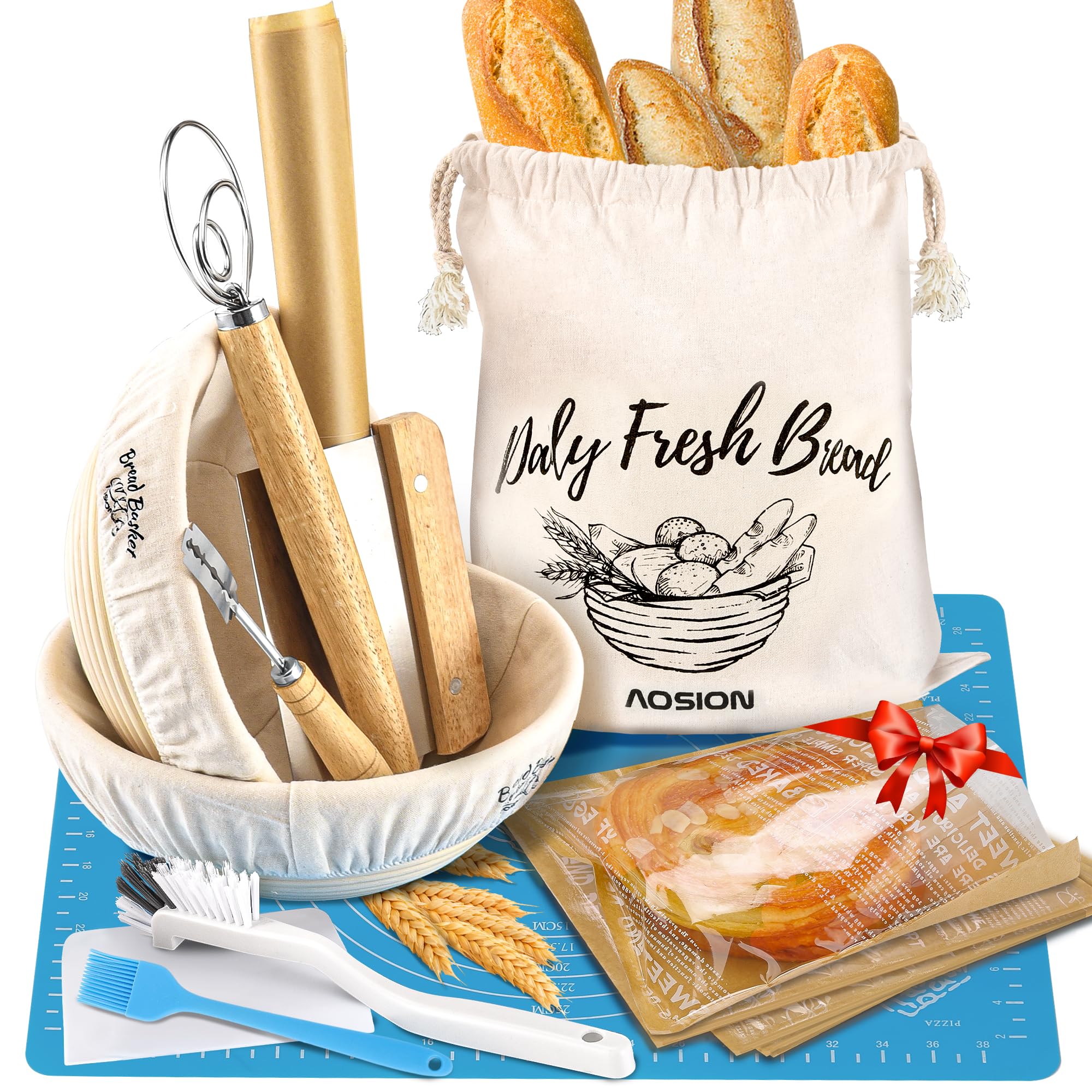 Premium Banneton Bread Proofing Basket Set of 2 - 9