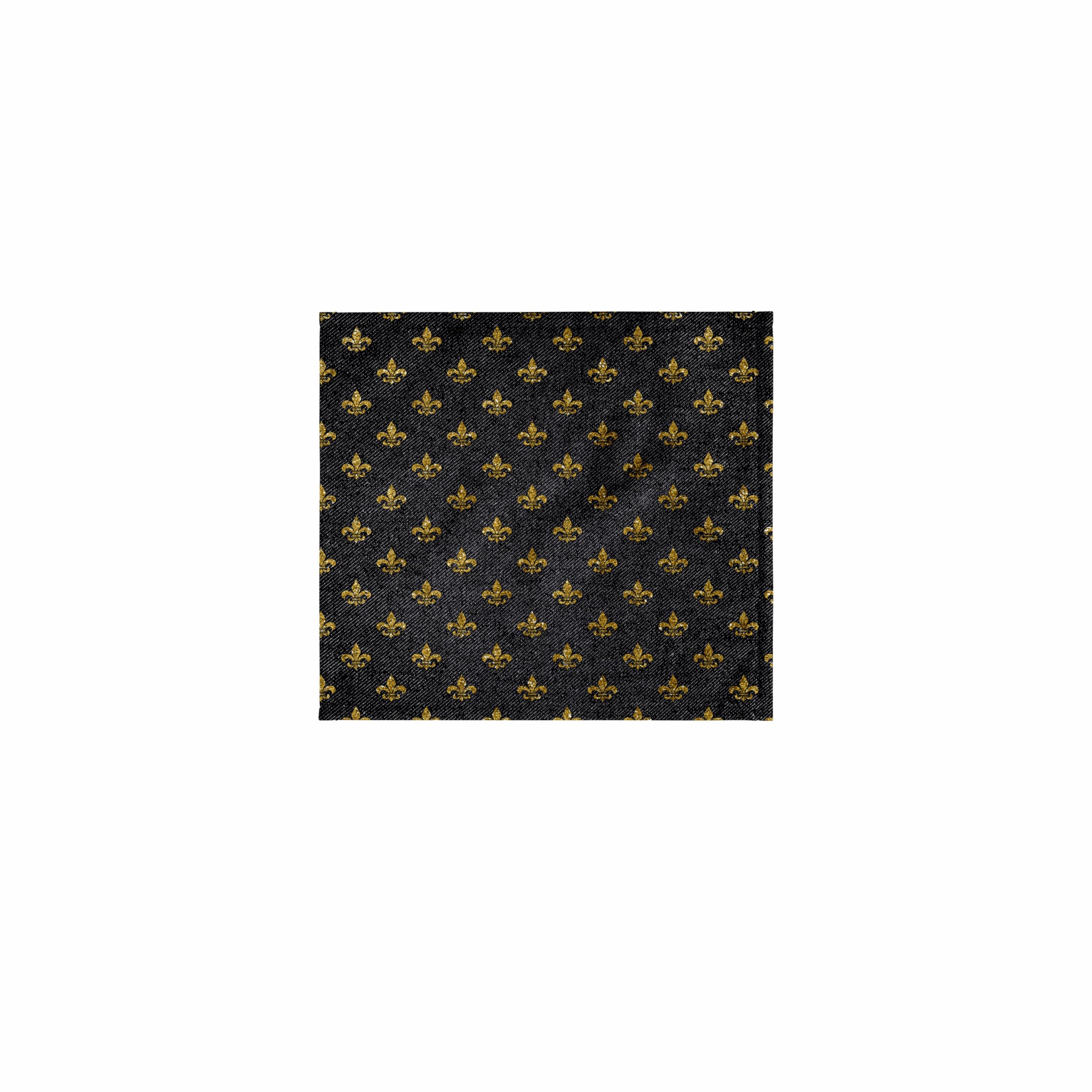 3D Rose 11x12 Inch Wash Cloth for Face and Body - Digital Gold Fleur De Lis on Denim Background | Soft Bath Towel for Spa, Gym & Travel | Premium Cotton Face Towel for Skincare & Makeup Removal