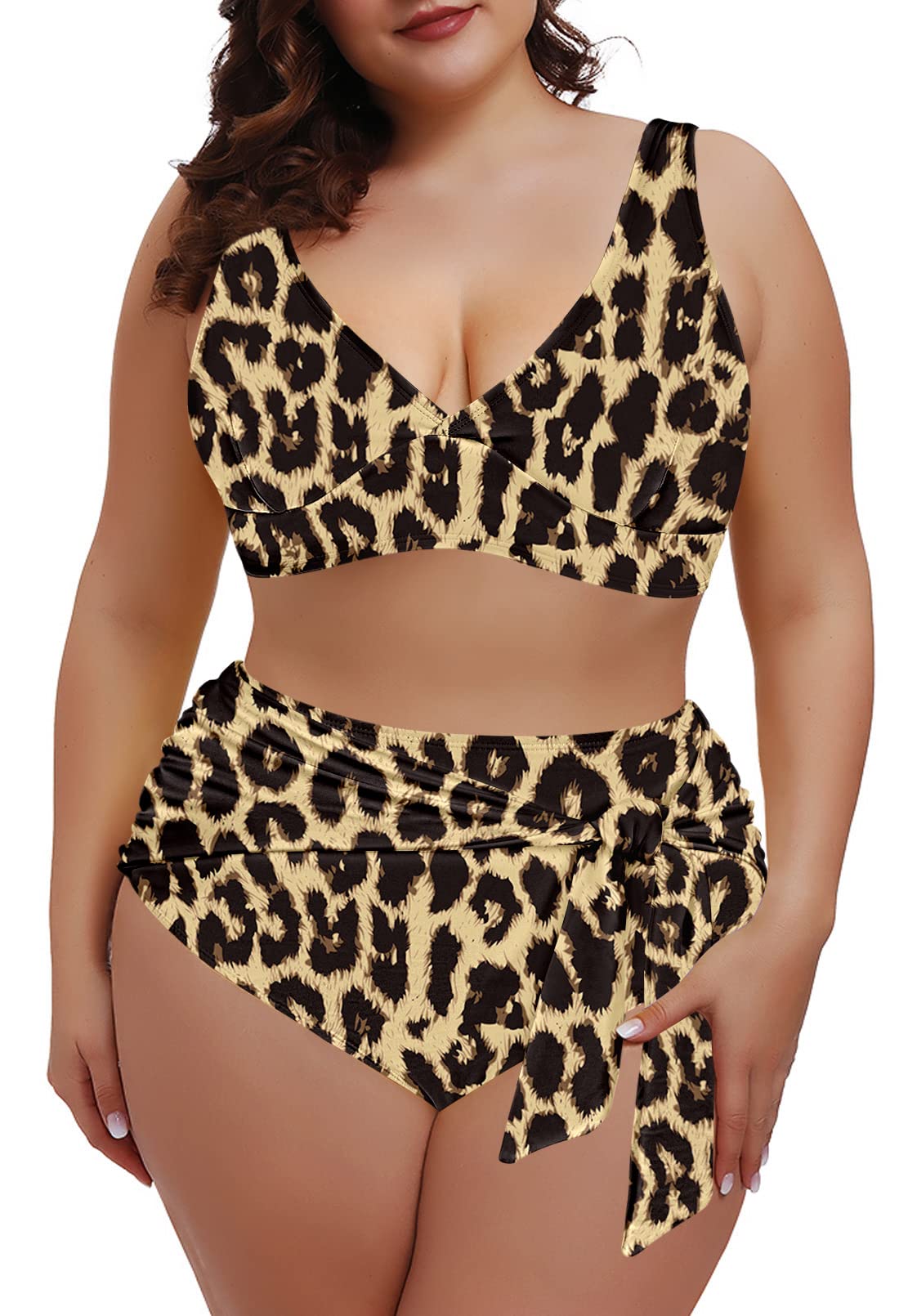 Plus Size High Waisted Bikini Set - Tummy Control Swimwear for Women | Beach & Pool