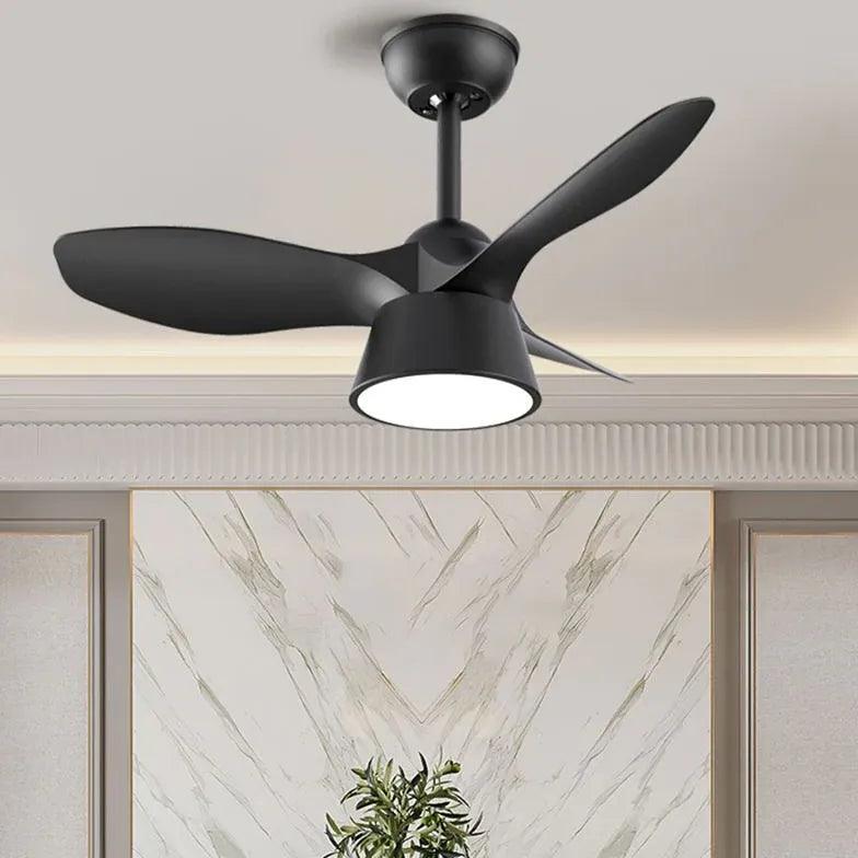 Modern Minimalist Ceiling Fan with LED Light - Quiet Energy Efficient Bladeless Design for Bedroom, Living Room & Office