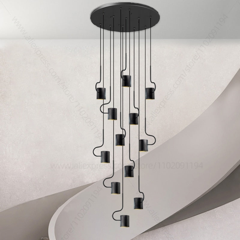 Vortex Hook Chandelier - Modern Crystal Ceiling Light Fixture for Dining Room, Bedroom & Living Room | Elegant Lighting Decor for Home & Office Spaces