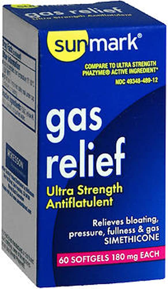 Simethicone Gas Relief Softgels for Adults & Infants - 60 Count | Fast-Acting Gas & Bloating Relief | Ideal for Digestive Discomfort After Meals & Travel