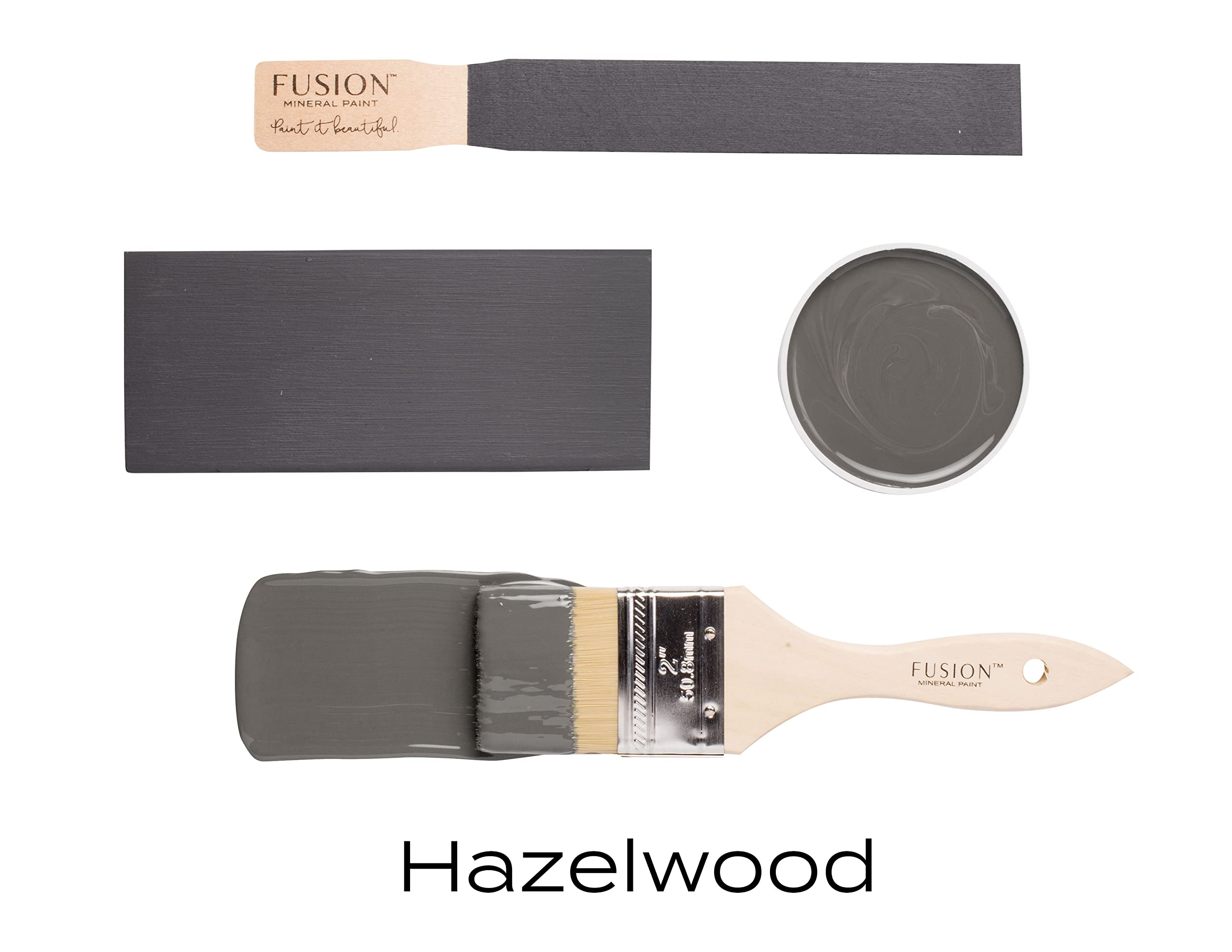 Fusion Mineral Paint - 500ml Hazelwood - Premium Chalk-Based Paint for Furniture, Cabinets & DIY Home Decor - Easy to Use, Durable & Eco-Friendly Finish