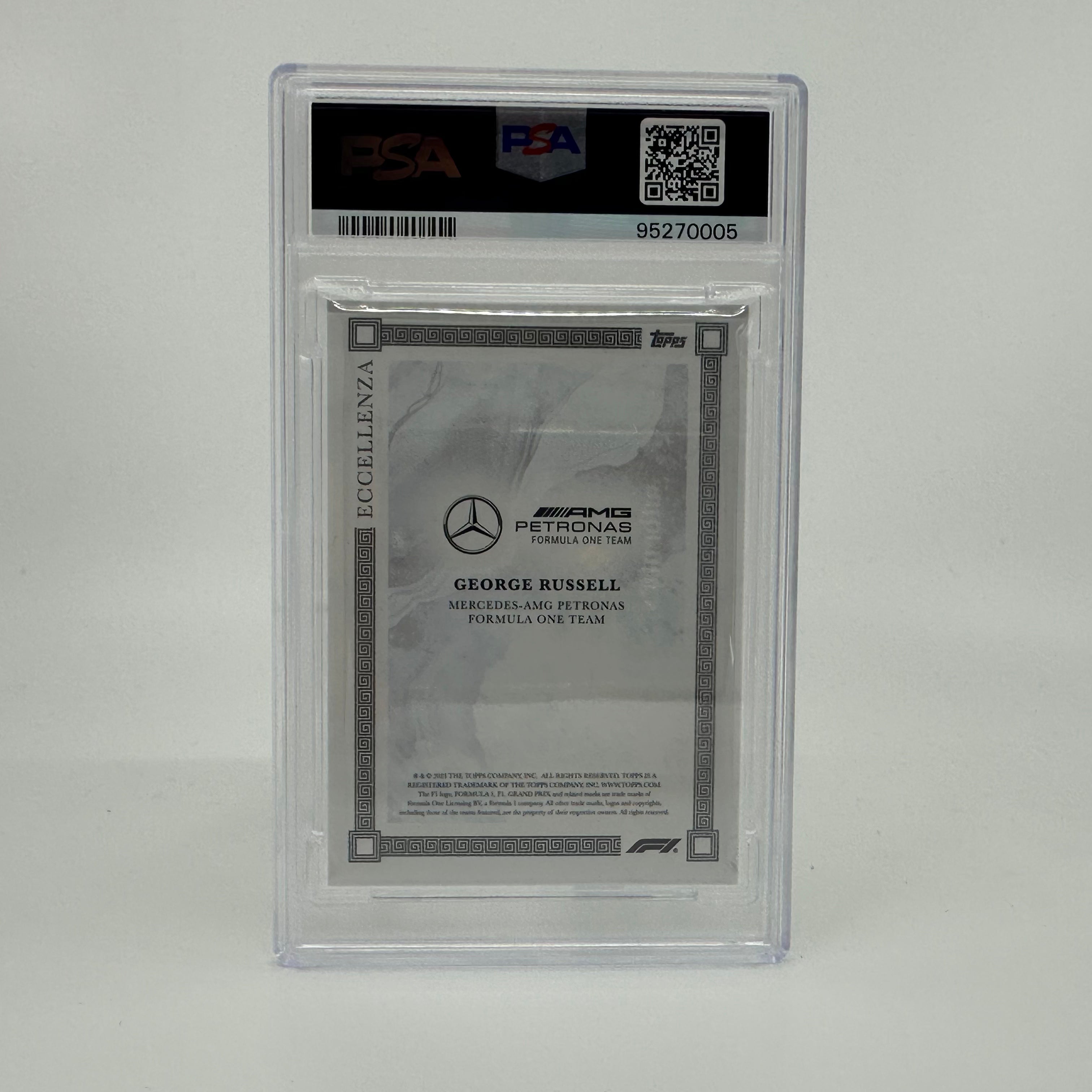 PSA 9 2023 George Russell Gray Eccellenza #69/75 - Rare Football Trading Card for Collectors & Sports Memorabilia Enthusiasts