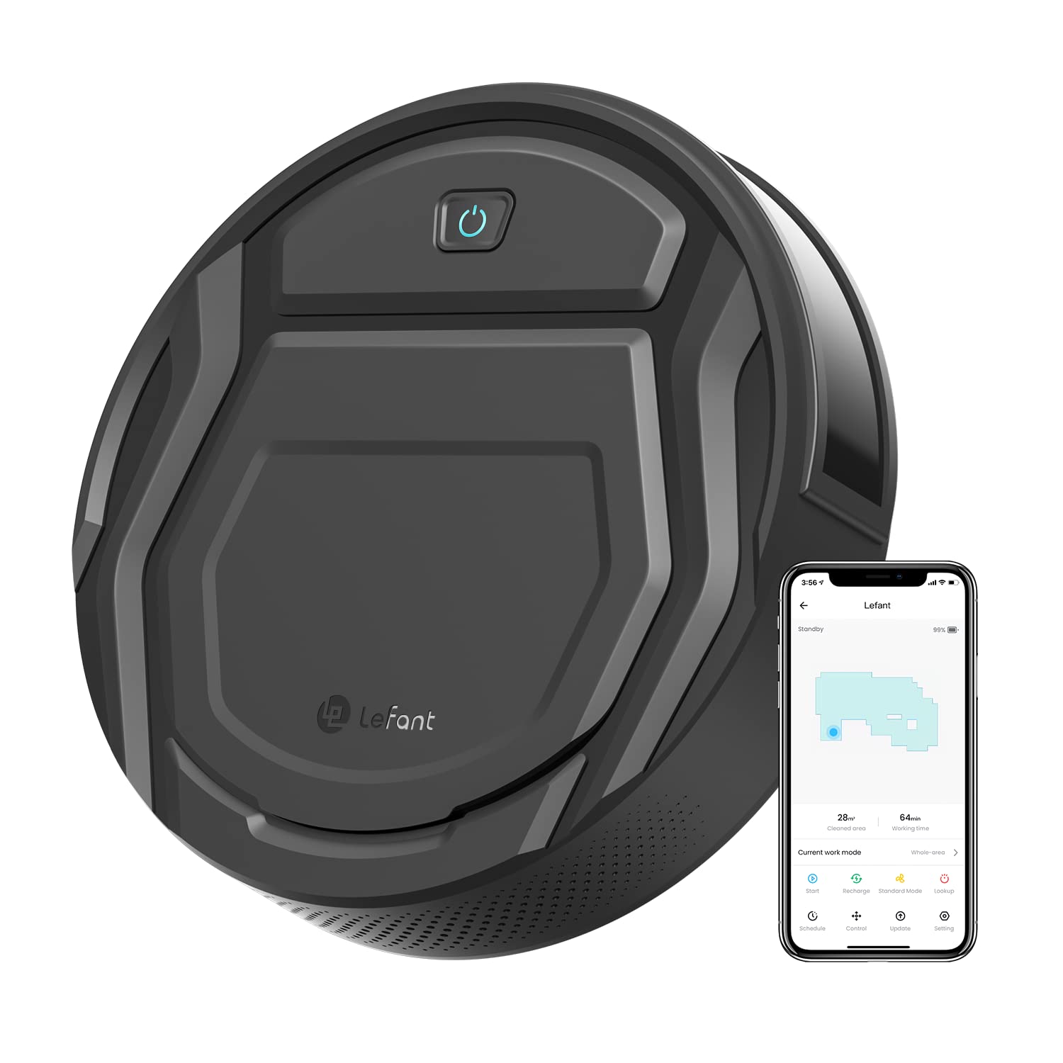 Lefant M210Pro Robot Vacuum Cleaner with Strong Suction, 120 Min Runtime, Wi-Fi & Alexa Compatible, Self-Charging - Ideal for Pet Hair, Hard Floors & Home Cleaning - Perfect for Daily Maintenance & Busy Households