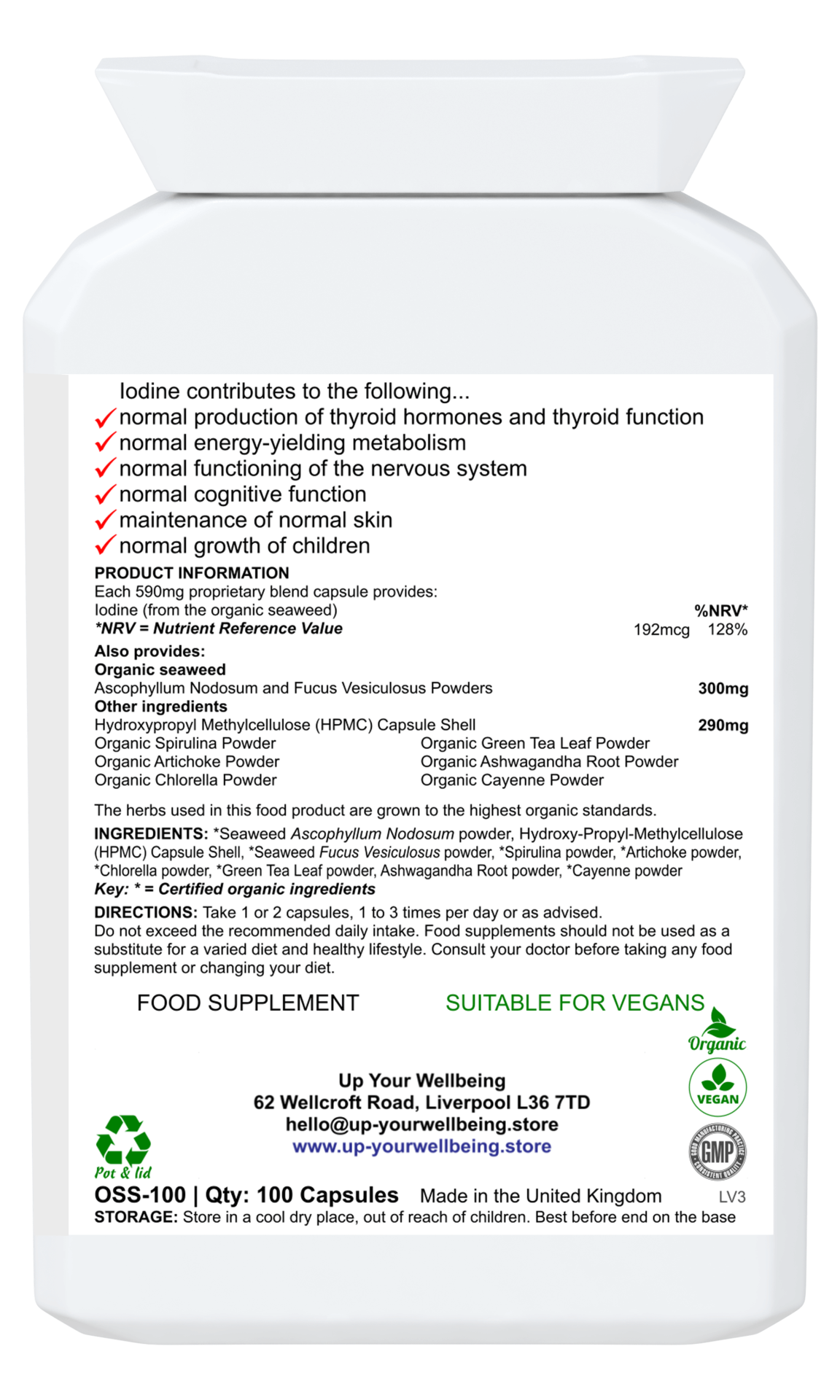Premium Organic Seaweed Complex Supplement - Rich in Iodine & Minerals for Thyroid Support, Detox & Skin Health - Ideal for Vegan, Keto & Paleo Diets - Boost Energy & Metabolism Naturally