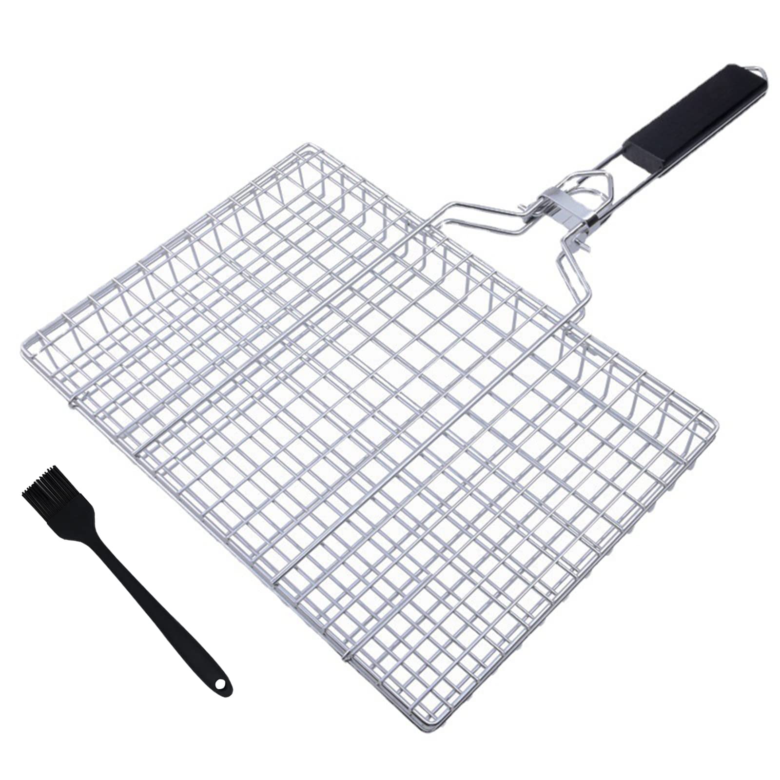 Stainless Steel Adjustable BBQ Grill Basket for Vegetables, Meat & Seafood – Detachable & Durable Grilling Accessories for Outdoor Cooking, Camping & Backyard Parties