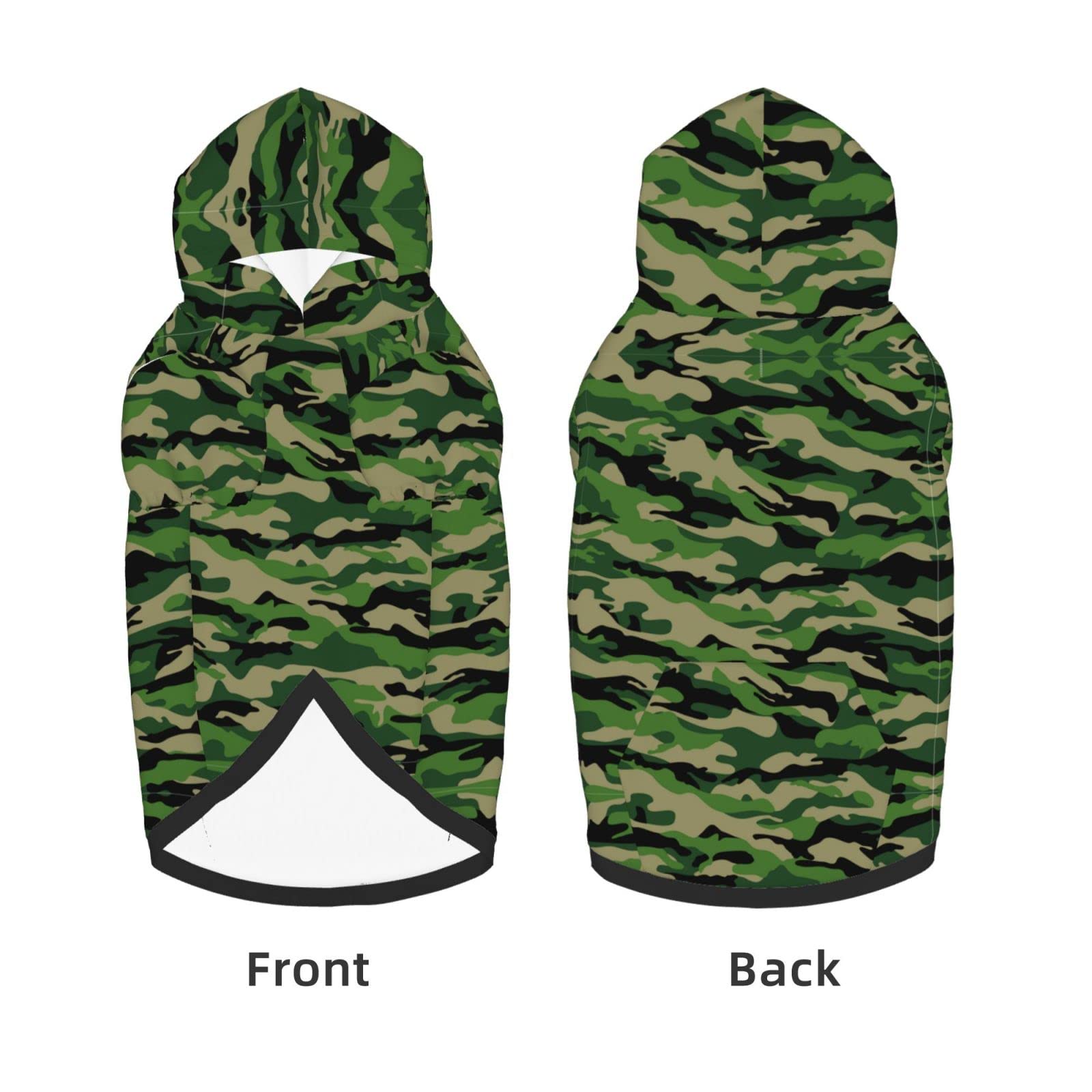 Green Camouflage Dog Hoodie - Stylish Pet Sweater & Sweatshirt for Medium & Large Dogs - Fashionable Outfit for Outdoor Adventures & Daily Walks