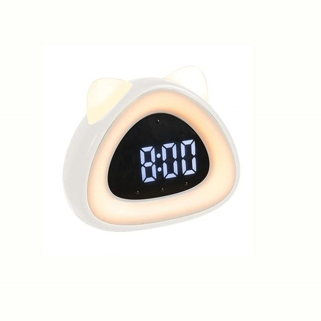 Smart Digital Alarm Clock with LED Night Light - Cute Cat Ear Shape, Temperature Display for Kids Bedroom | Perfect for Nighttime Use, Gentle Wake-Up & Room Decor