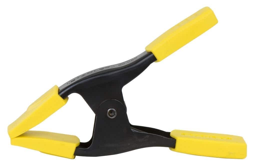 Stanley 9-83-080 50mm Metal Spring Clamp - Yellow & Black - Heavy Duty Clamping Tool for Woodworking, DIY Projects & Home Repairs