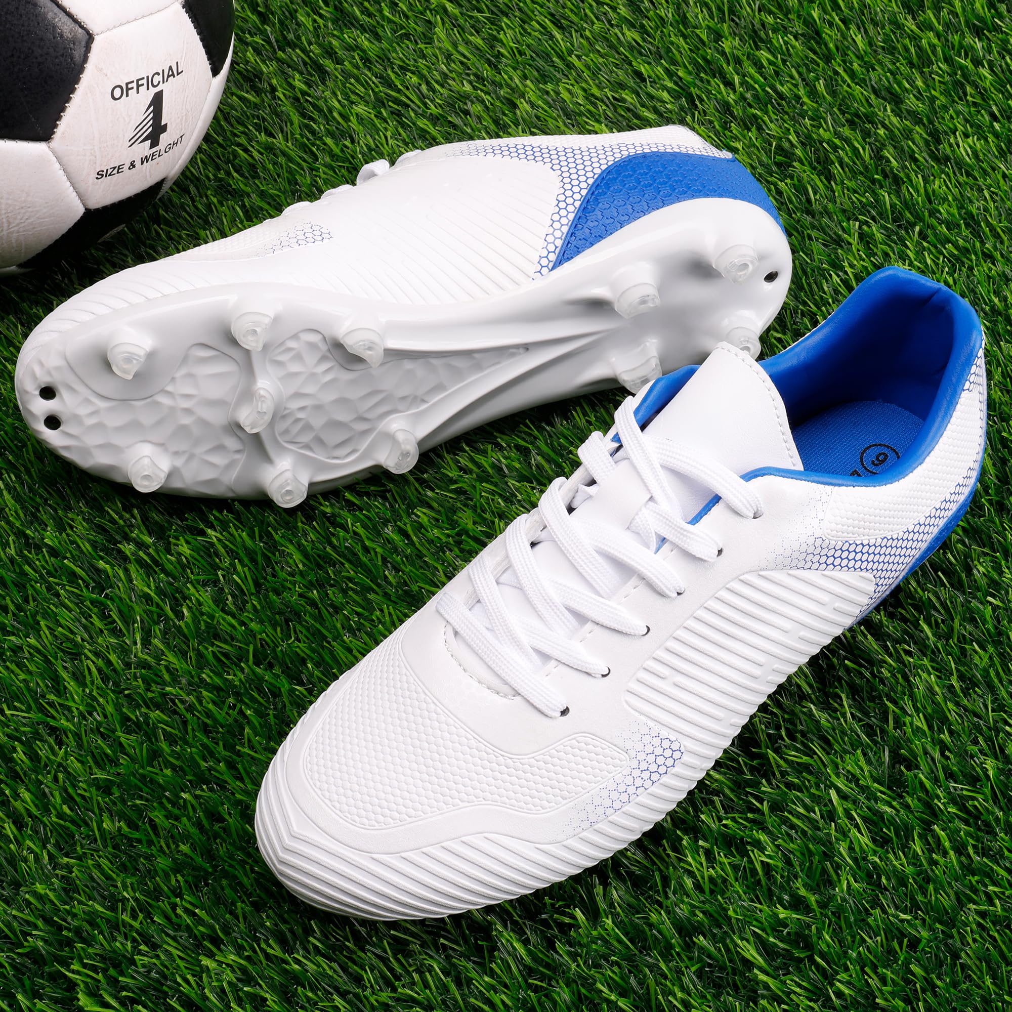 DREAM PAIRS Men's Firm Ground Soccer Cleats - Lightweight Football Shoes for Artificial Grass & Turf - Perfect for Training, Matches & Outdoor Sports
