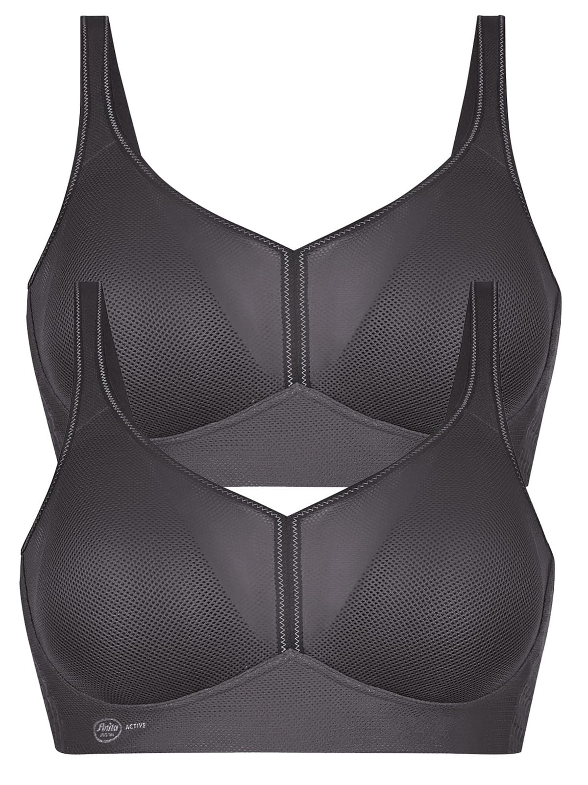 Anita Women's Wire-Free Padded Sports Bra 5544 - 2 Pack - Comfortable Support for Yoga, Running & Gym Workouts