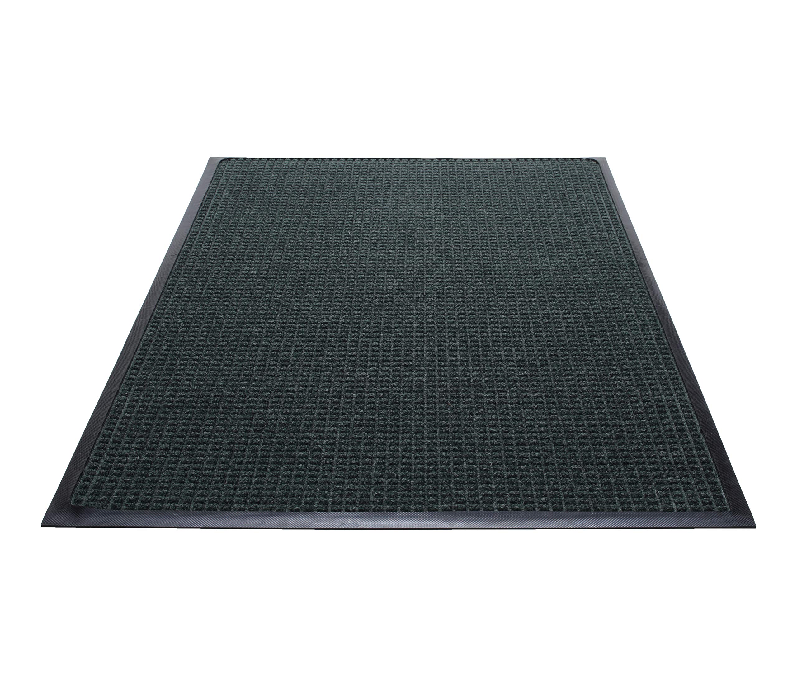 Guardian WaterGuard Indoor/Outdoor Wiper Scraper Floor Mat - Heavy Duty Rubber/Nylon Blend - 3'x4' Green - Perfect for Entryways, Garages & Mudrooms - Water & Dirt Trapping Doormat