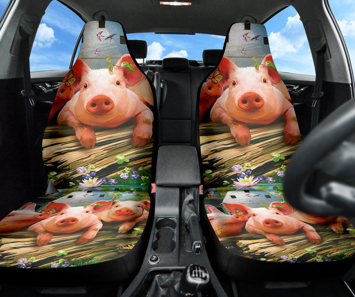 Premium Pig Car Seat Covers - Cute & Durable Auto Accessories for Pet Lovers | Perfect Gift for Women & Men | Ideal for Cars, Trucks & SUVs