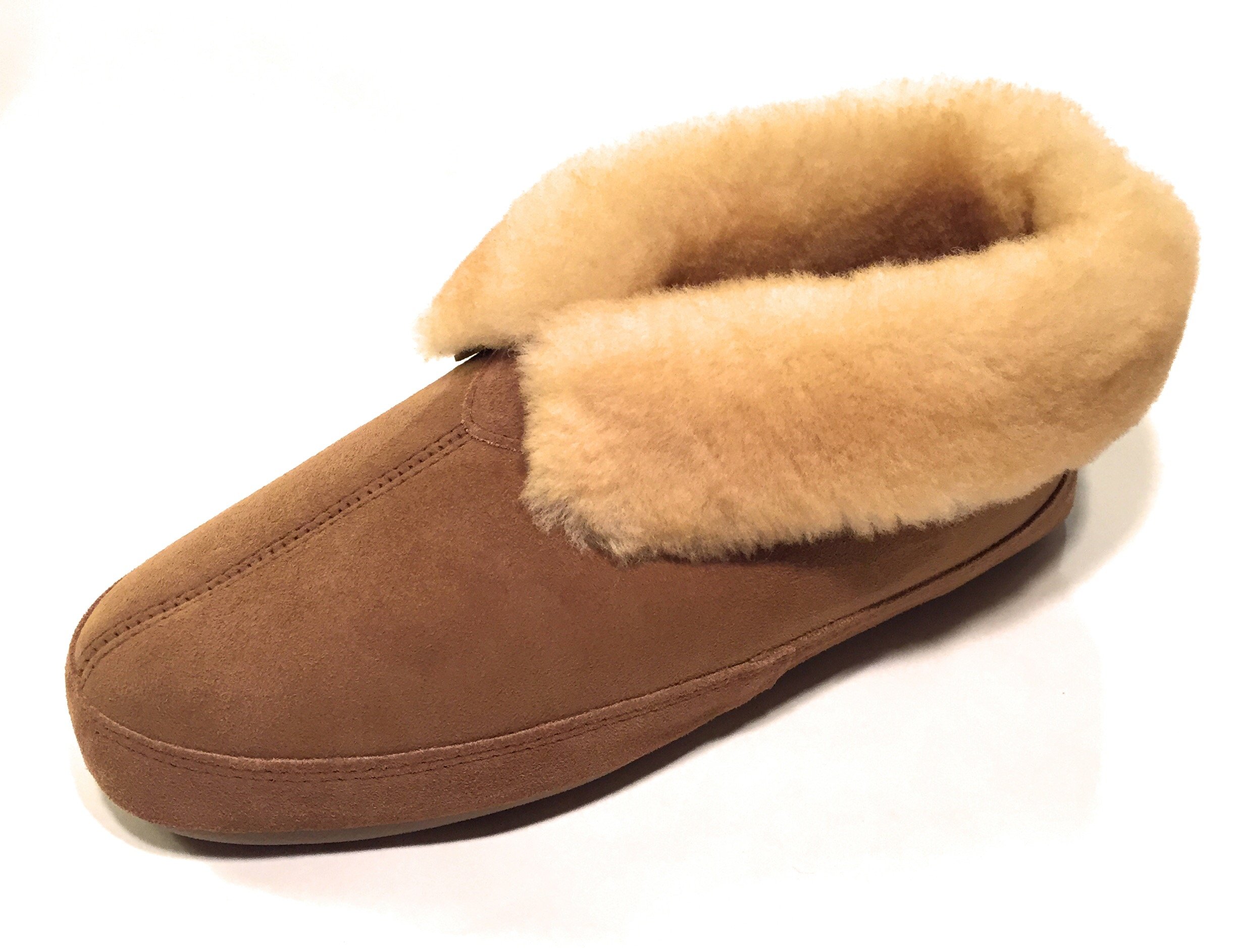 Men's Fireside Sheepskin Slippers - Soft Indoor/Outdoor Winter House Shoes for Cozy Home Comfort & Warmth