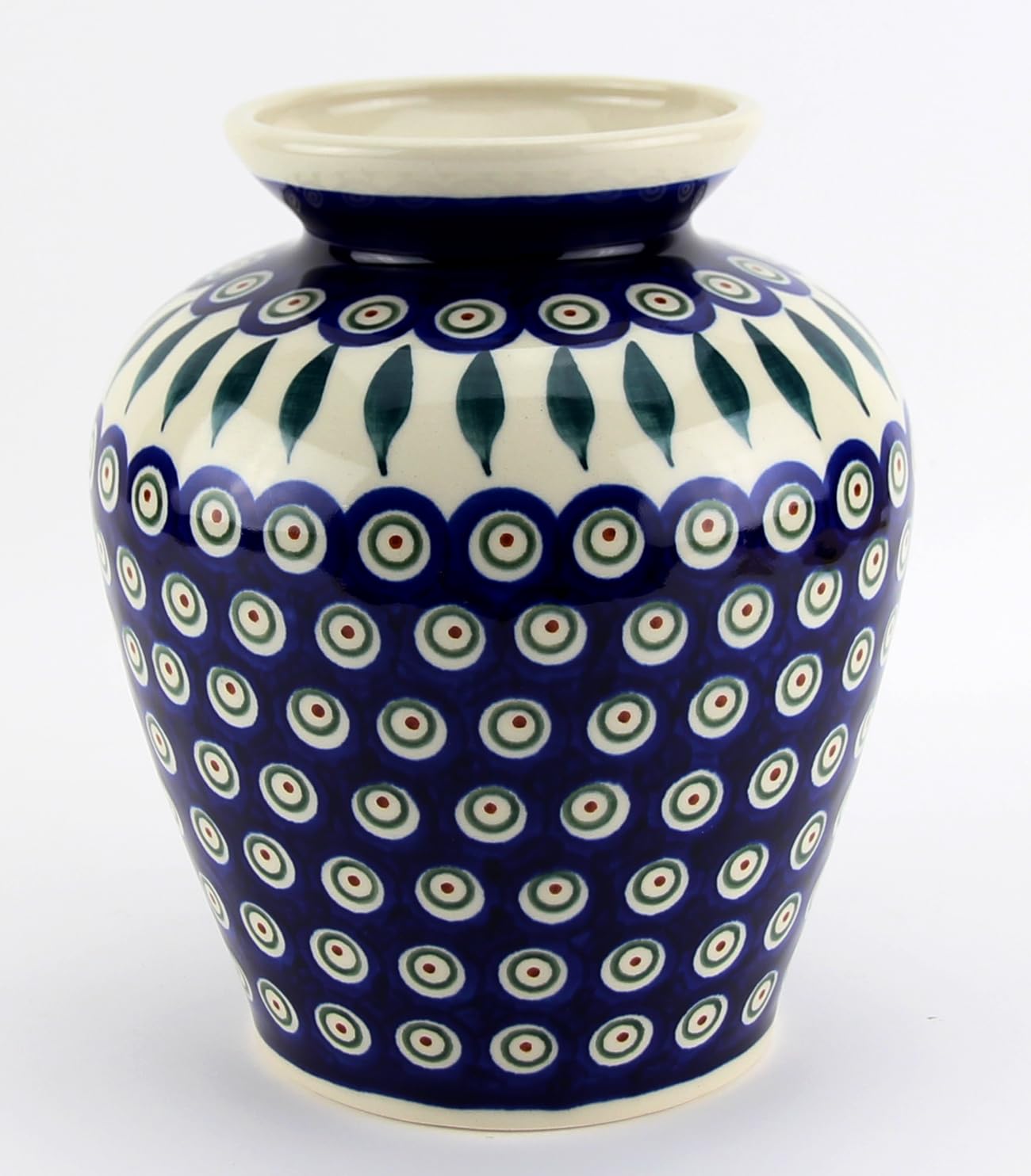Handmade Polish Pottery Vase 8 Inch Tall - Authentic Boleslawiec Ceramic from Poland - Perfect for Home Decor, Wedding Centerpieces & Gift Giving